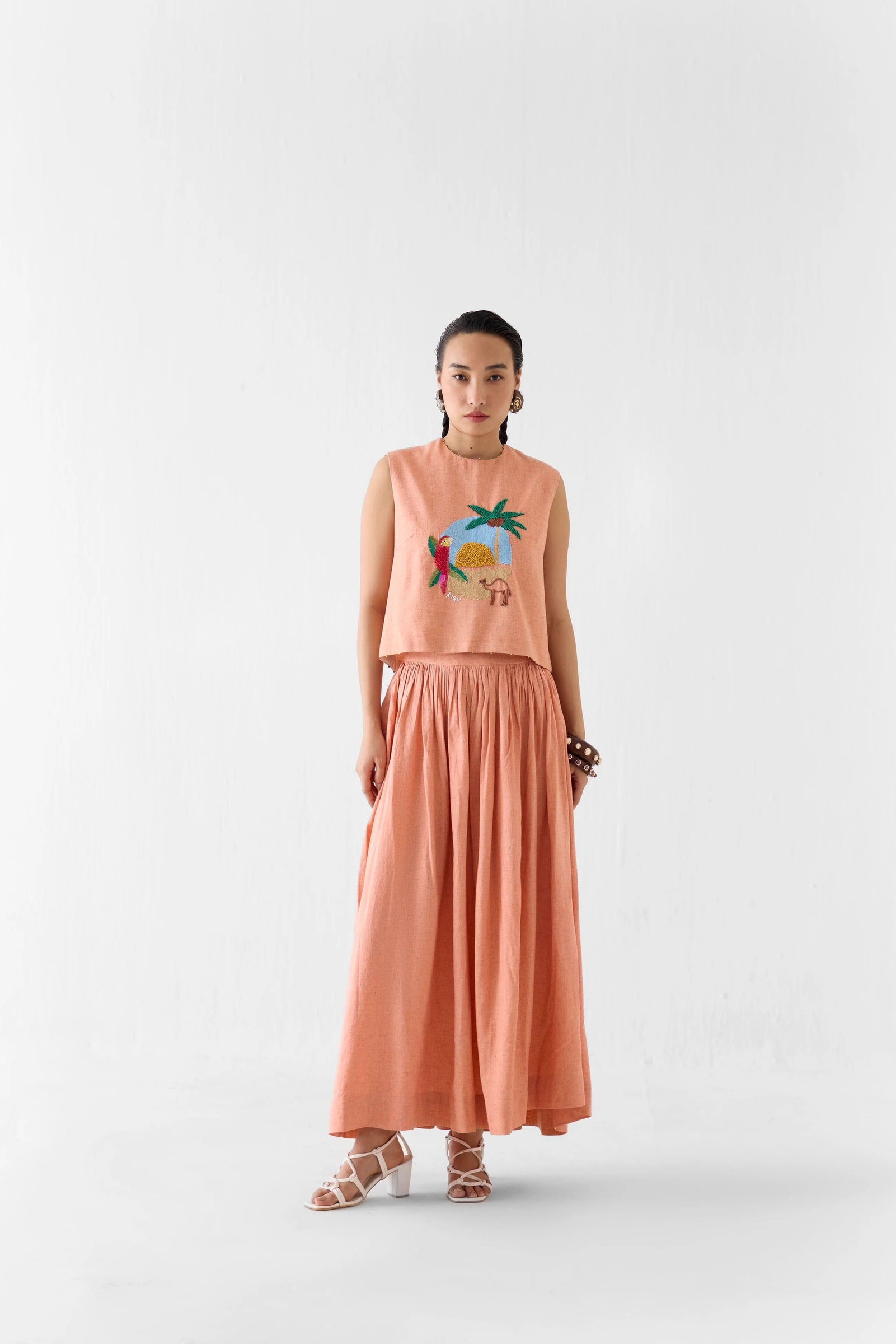 Sahara Linen Crop Top & Skirt