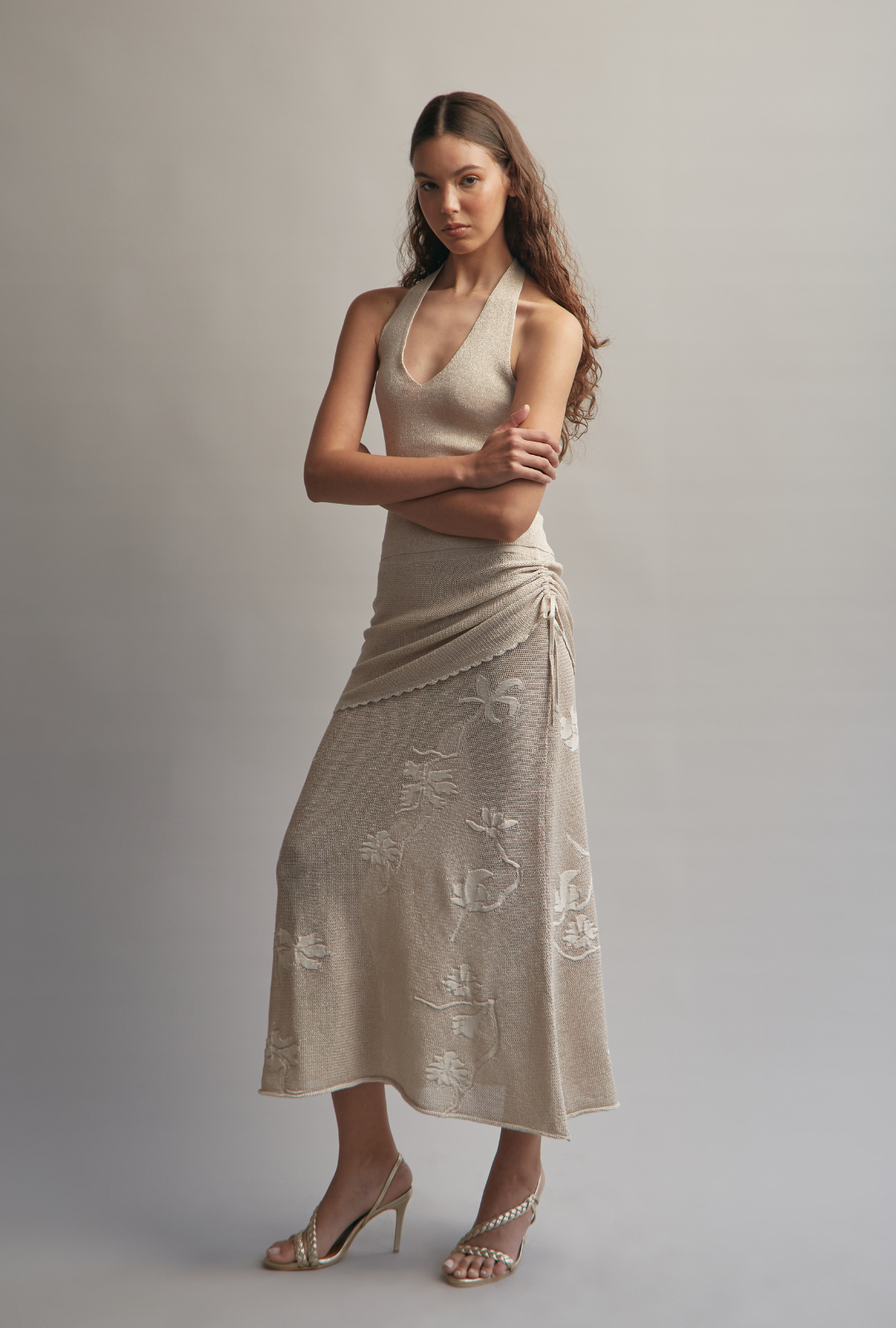 Luca Wrap Skirt Champagne