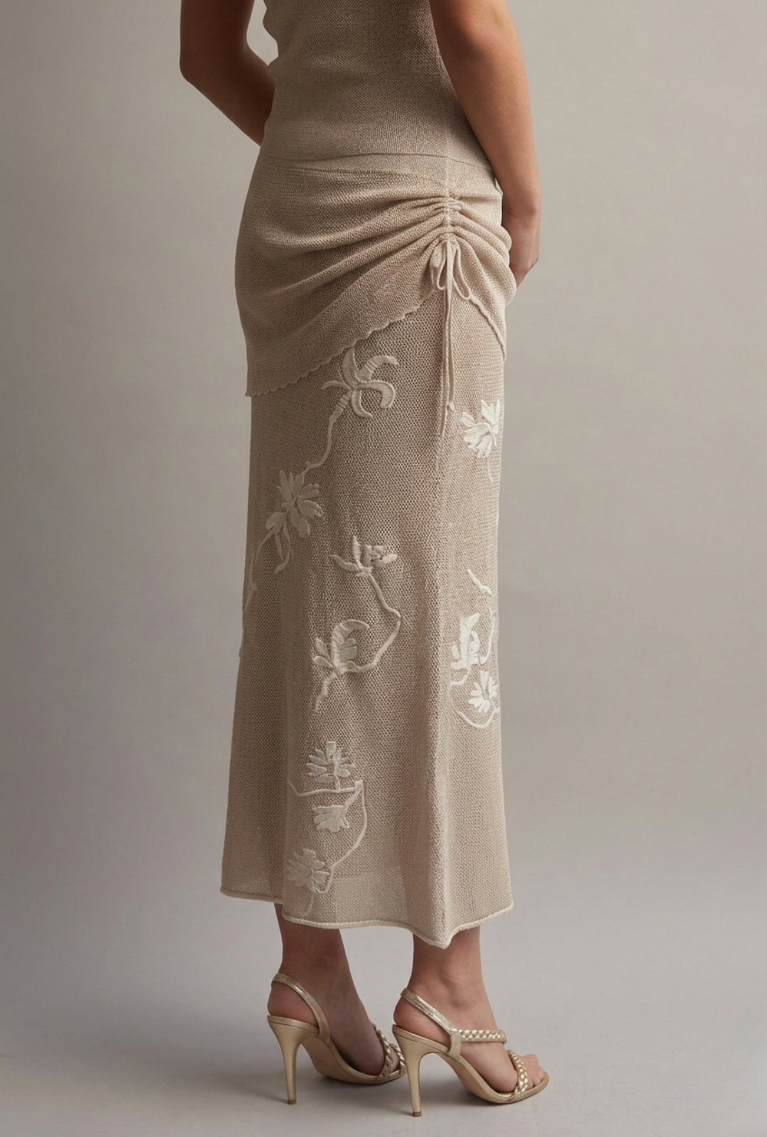 Luca Wrap Skirt Champagne - alternate view