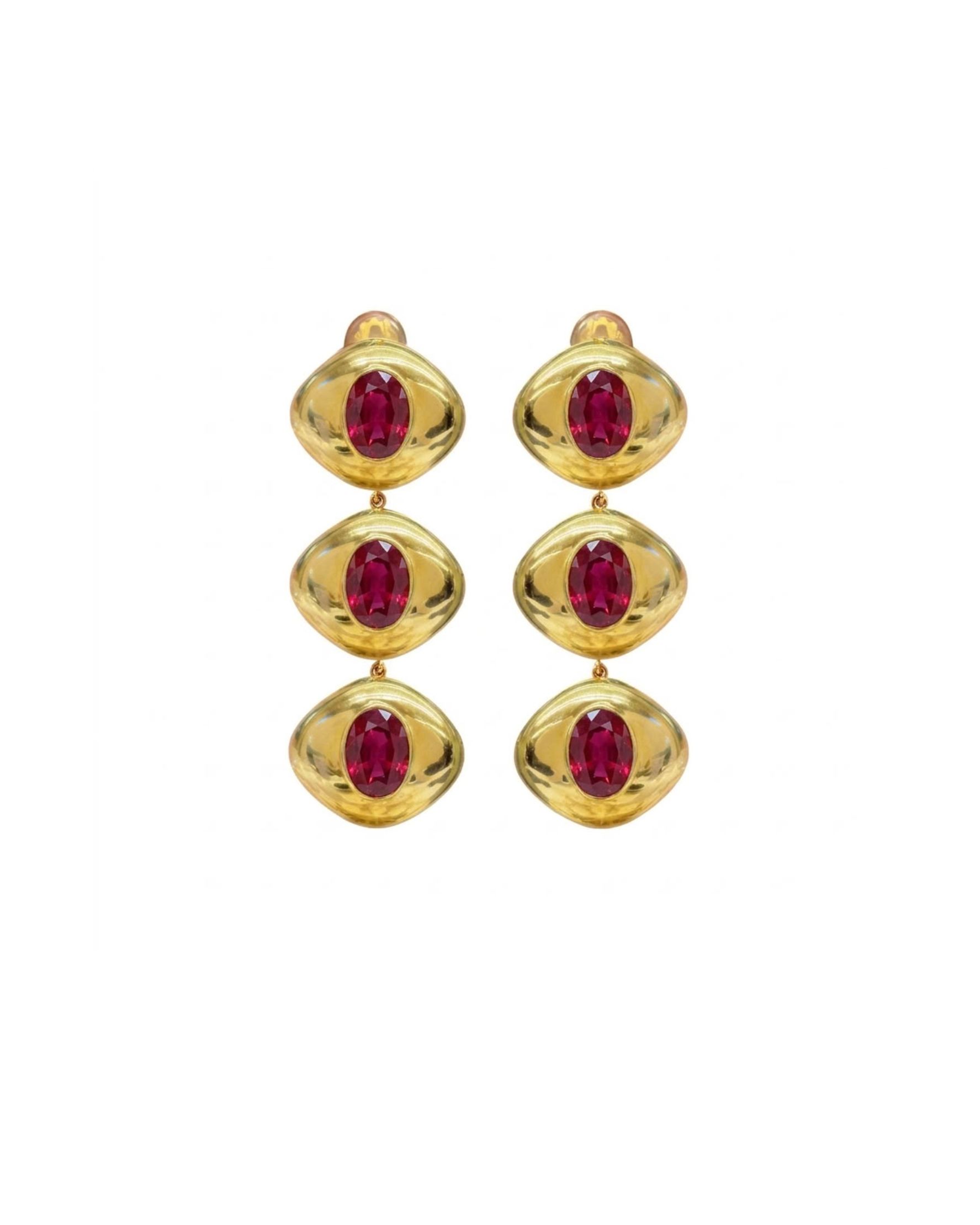 Chopra Ruby Gold Earrings