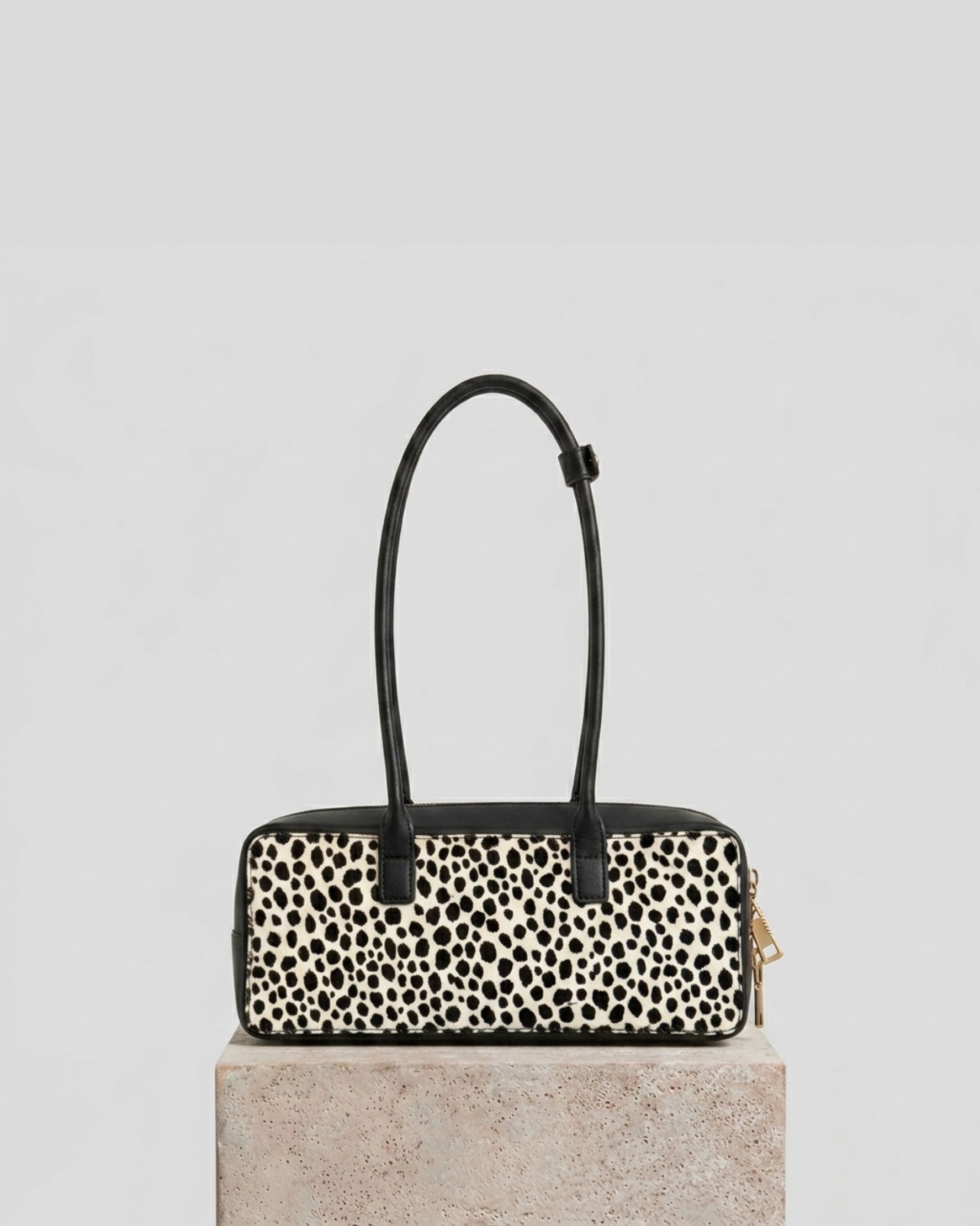 Small Work Bag in Suede Dalmatian Print