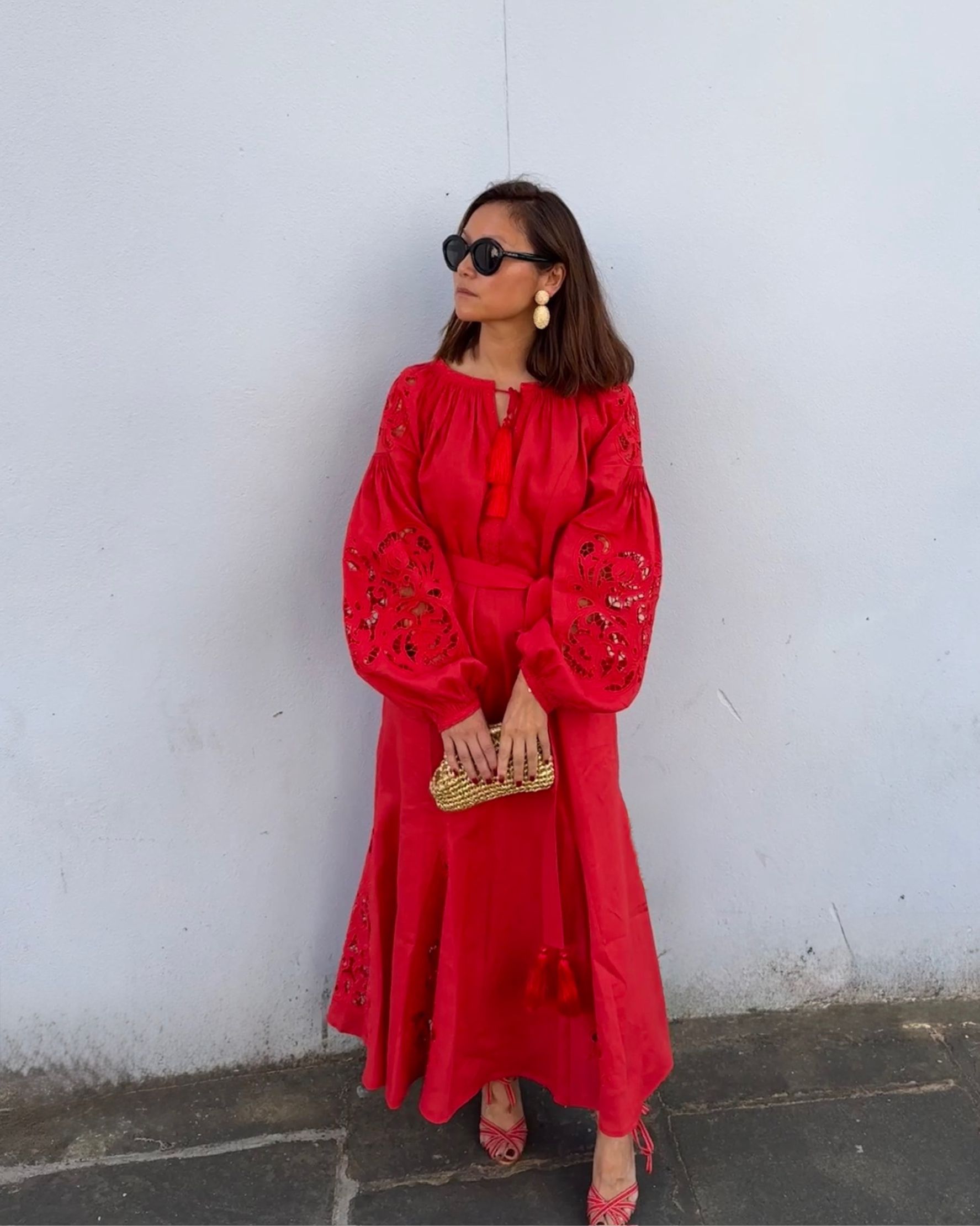Mariyana Red Midi Dress - alternate view
