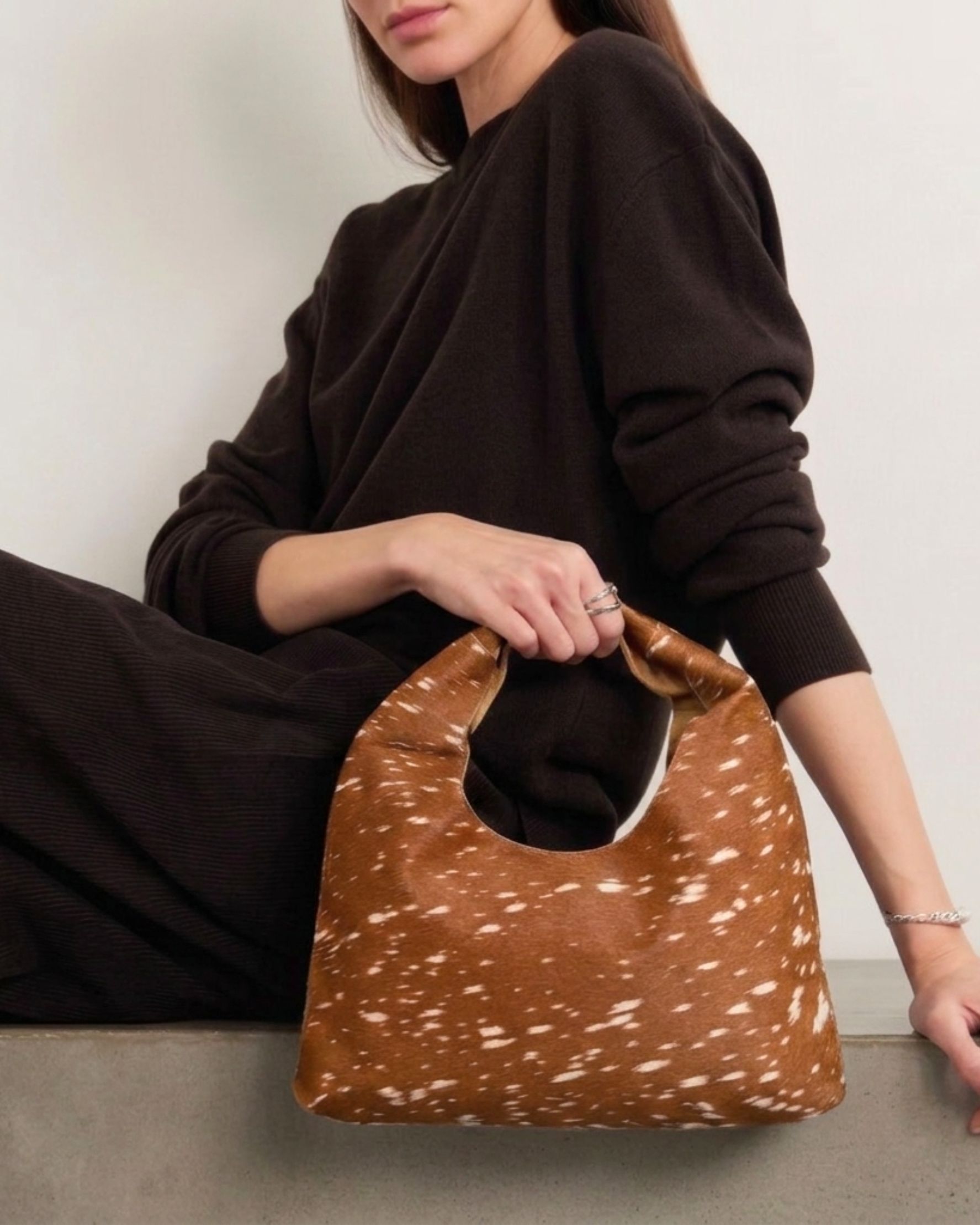 Large Sling Bag in Bambi Print - alternate view