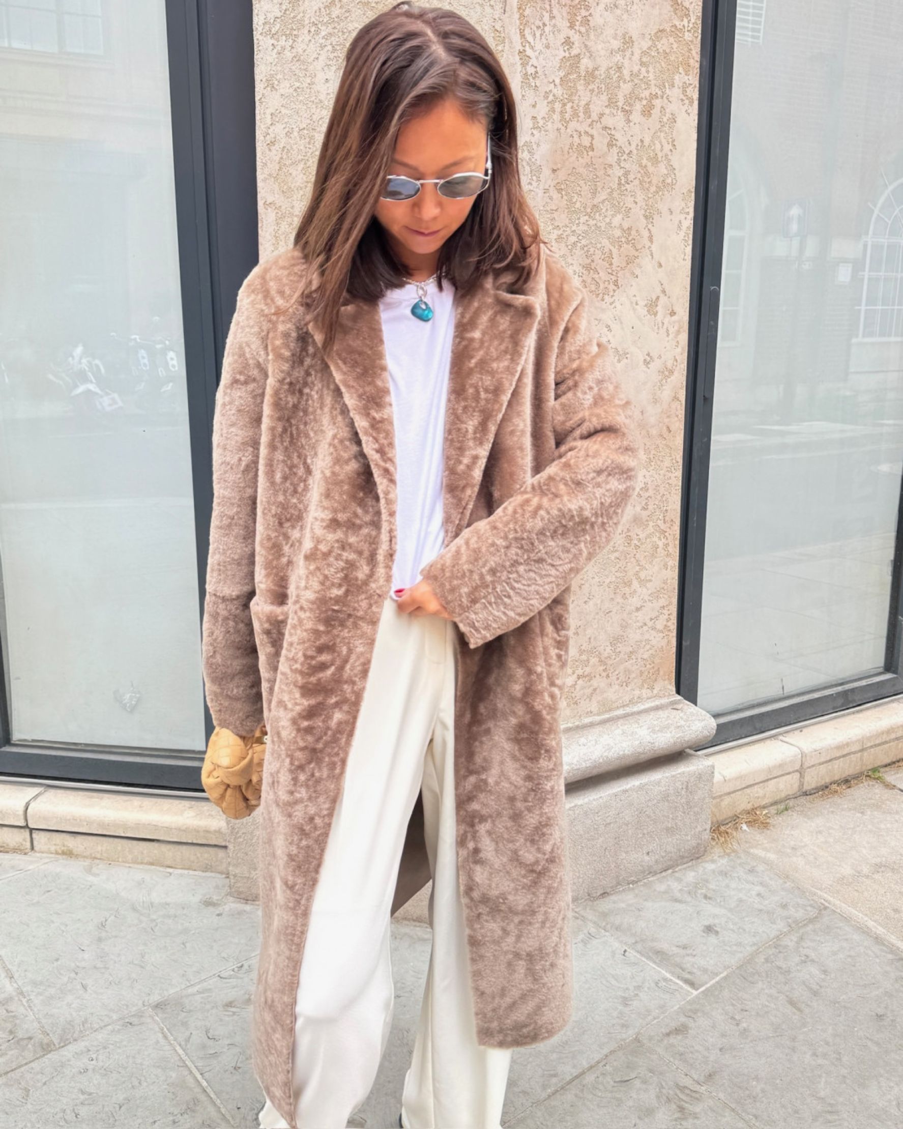 Serenade Shearling Coat in Light Brown