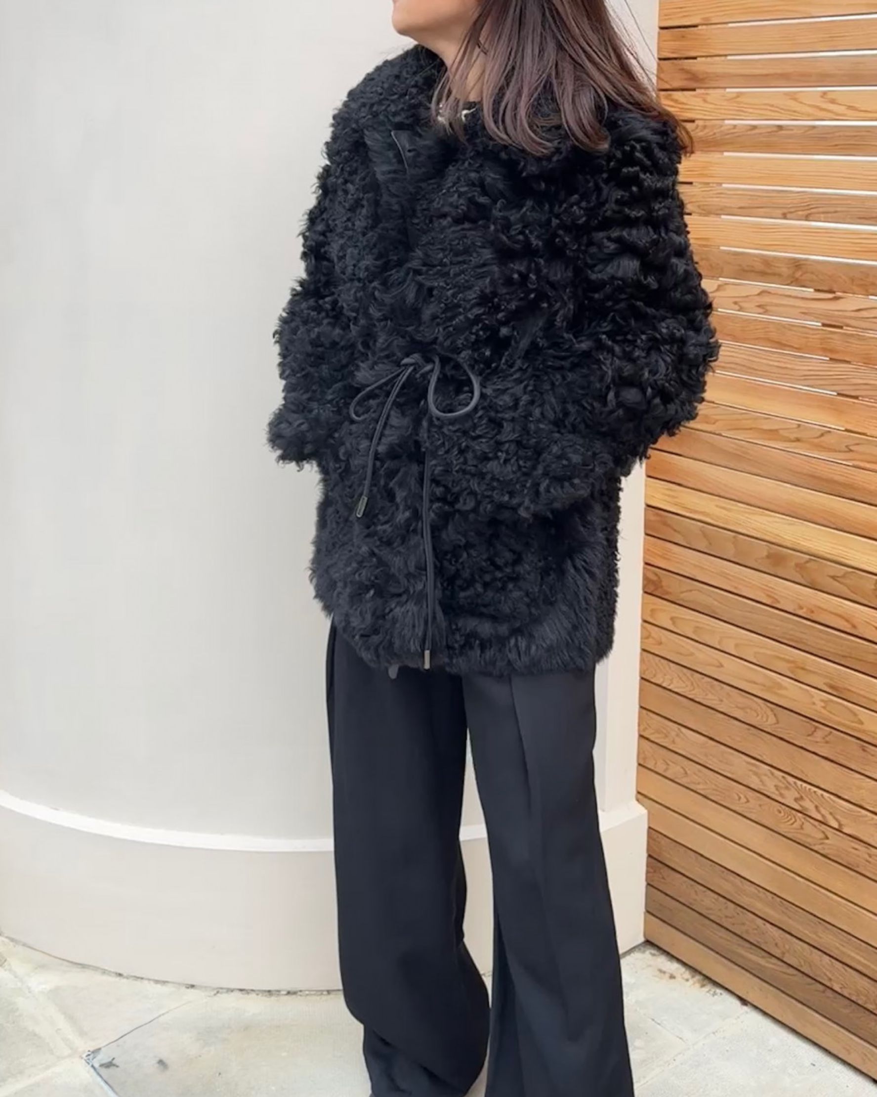 Isabella Shearling Jacket in Black - alternate view
