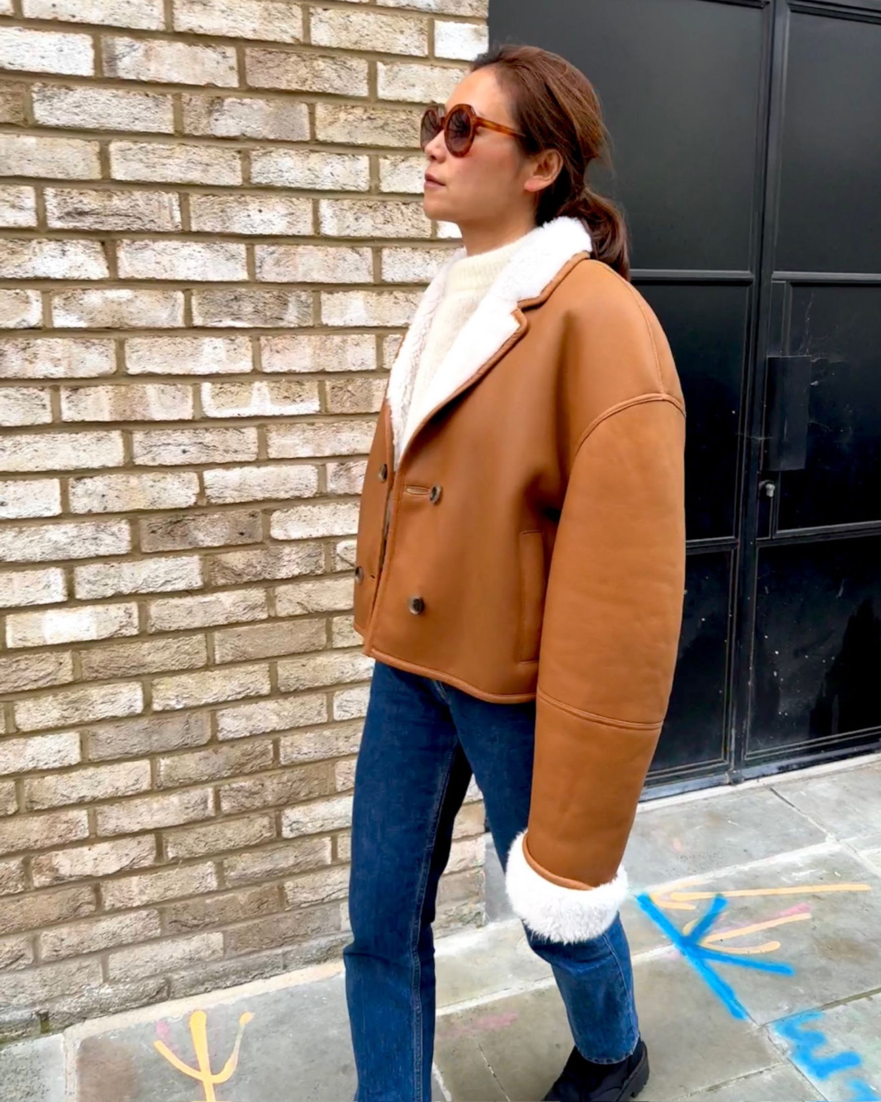 Lina Cropped Shearling Jacket