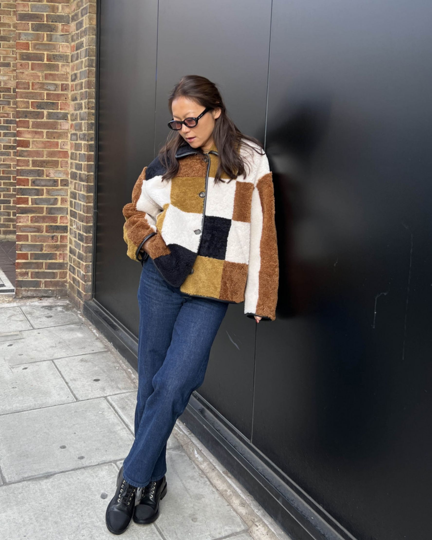 Jany Patchwork Shearling Jacket