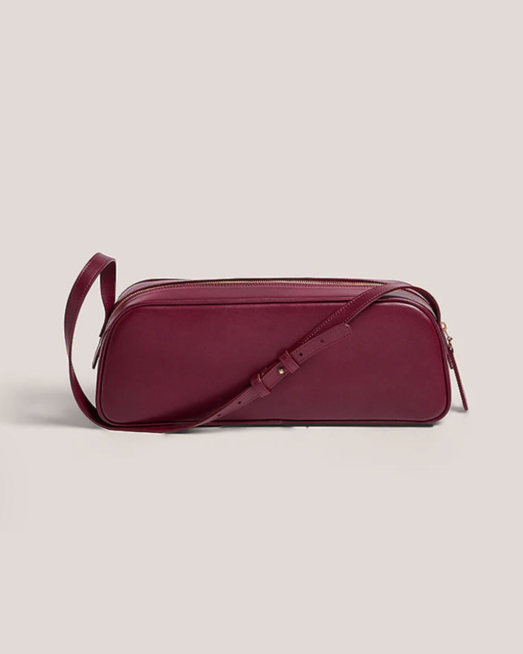 Stella East-West Leather Bag Burgundy
