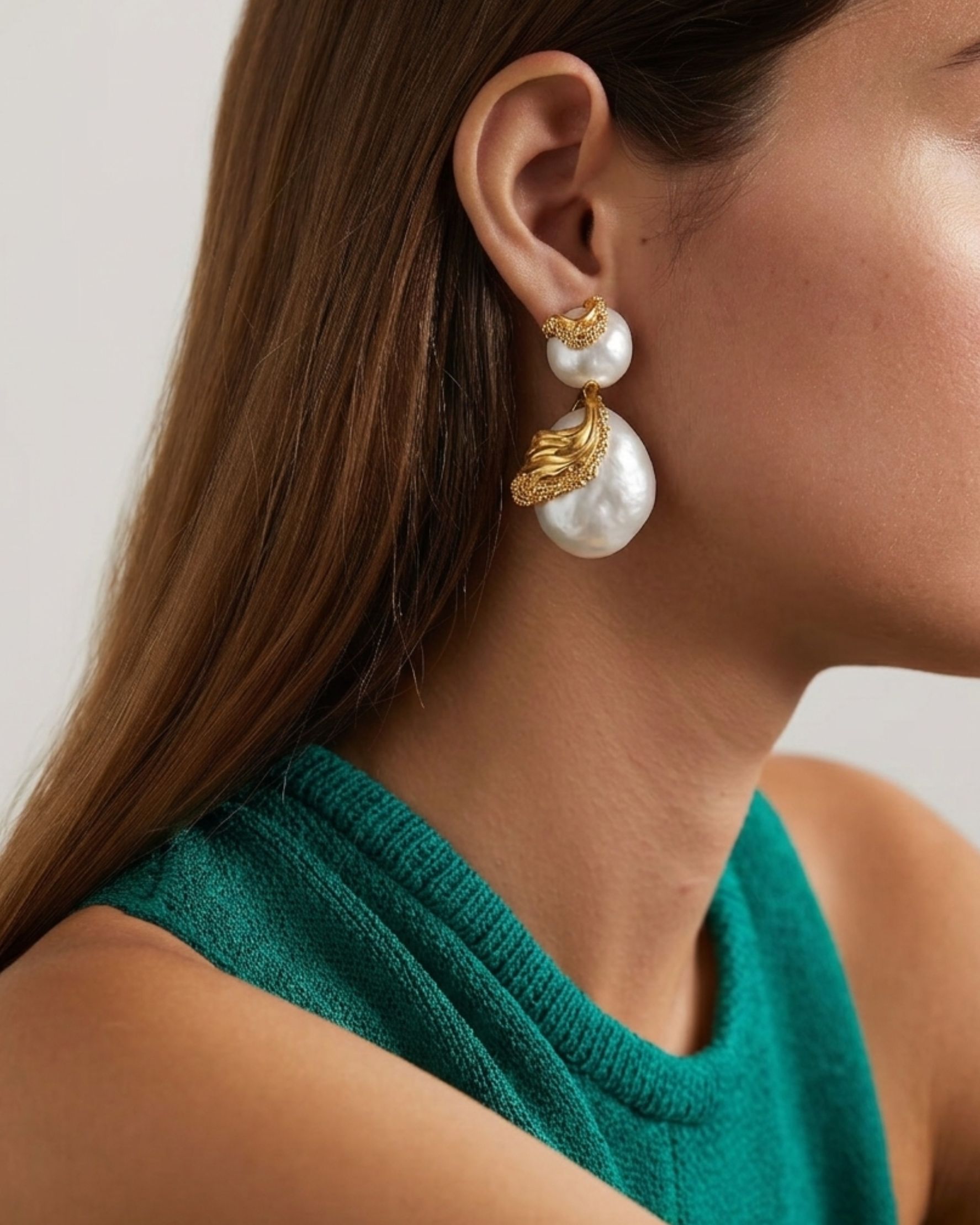 Interchangeable Cascade Earrings White - alternate view
