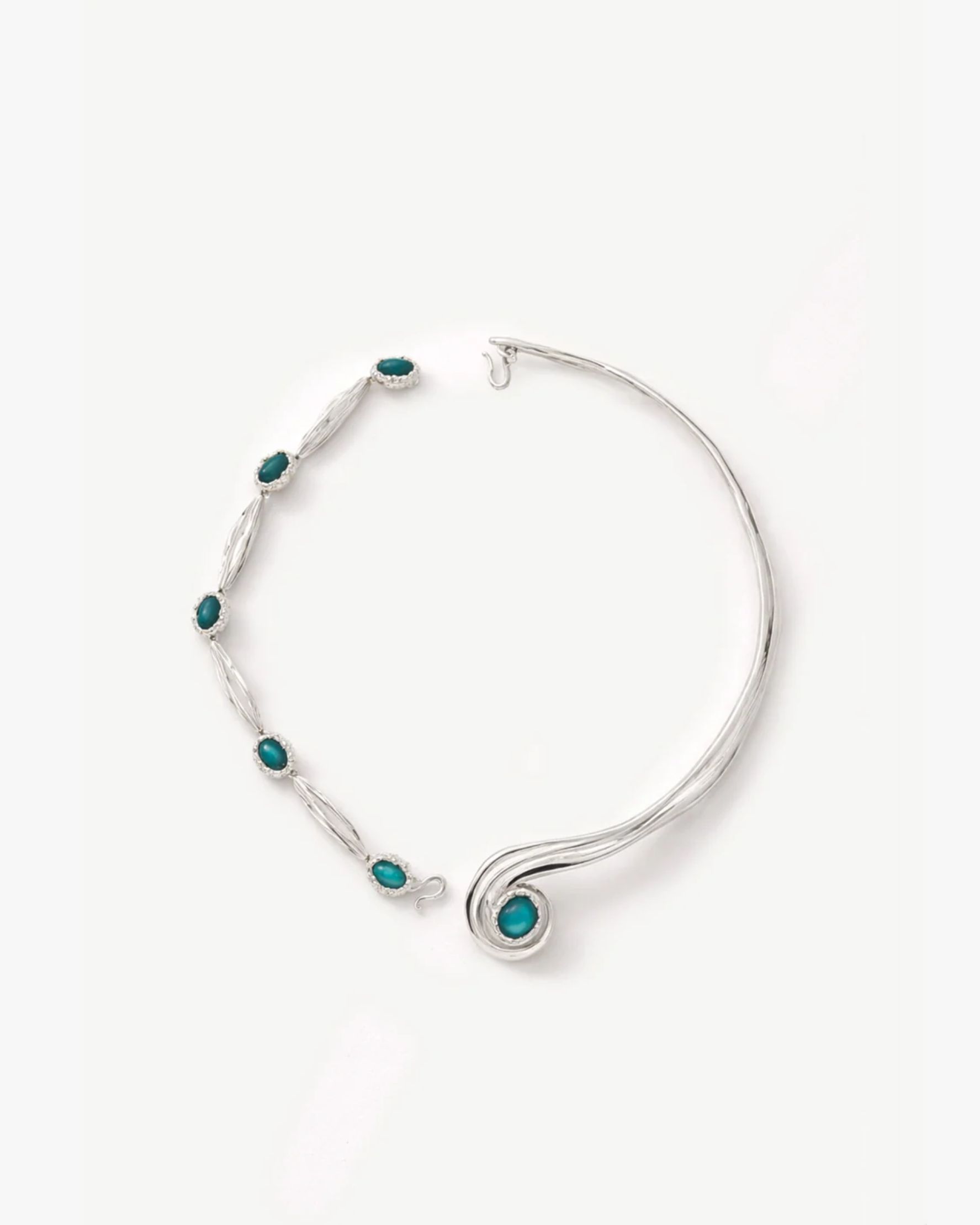 Spiral Interchangeable Necklace Sliver Blue