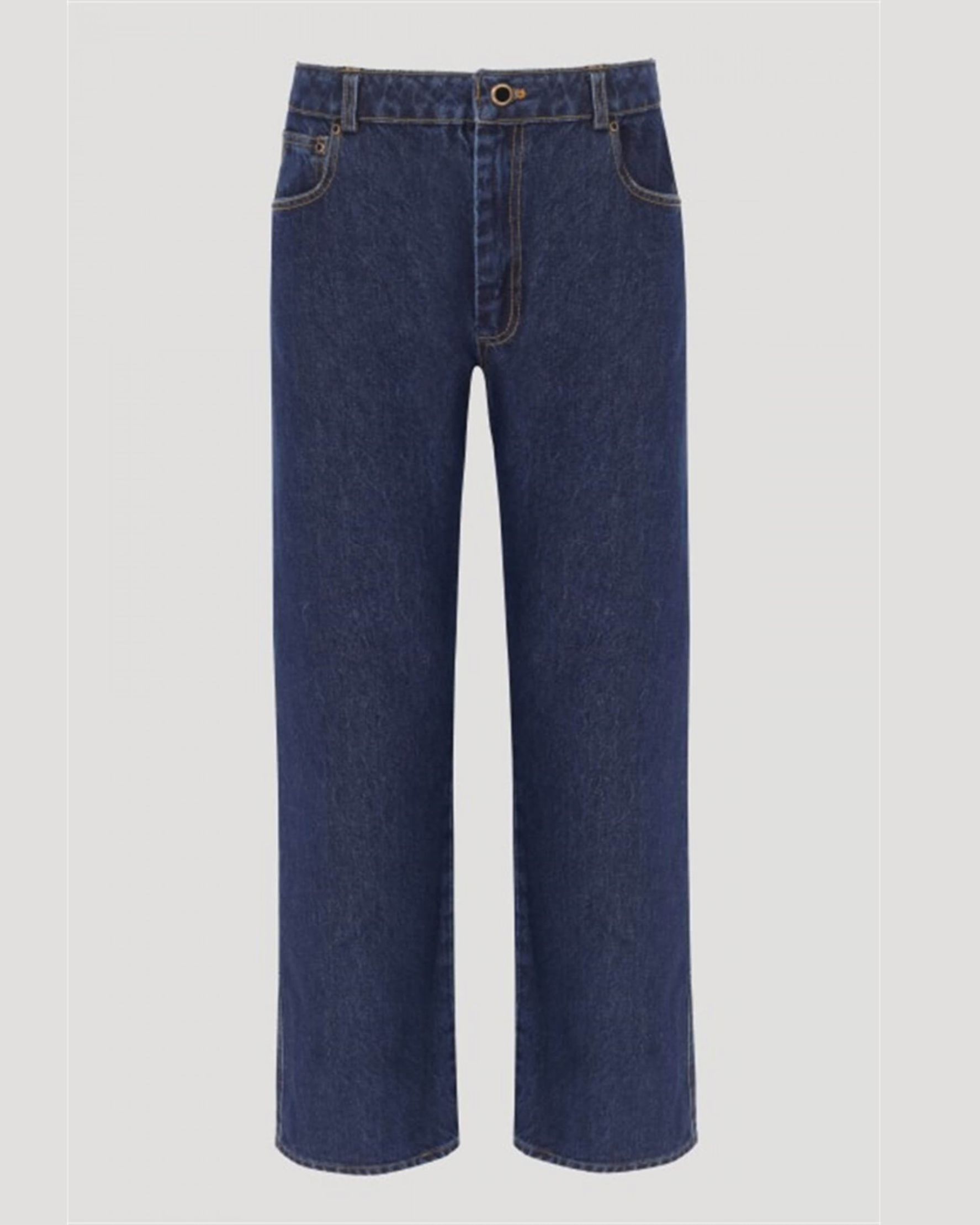 Ankle-Cut Denim Pants Blue