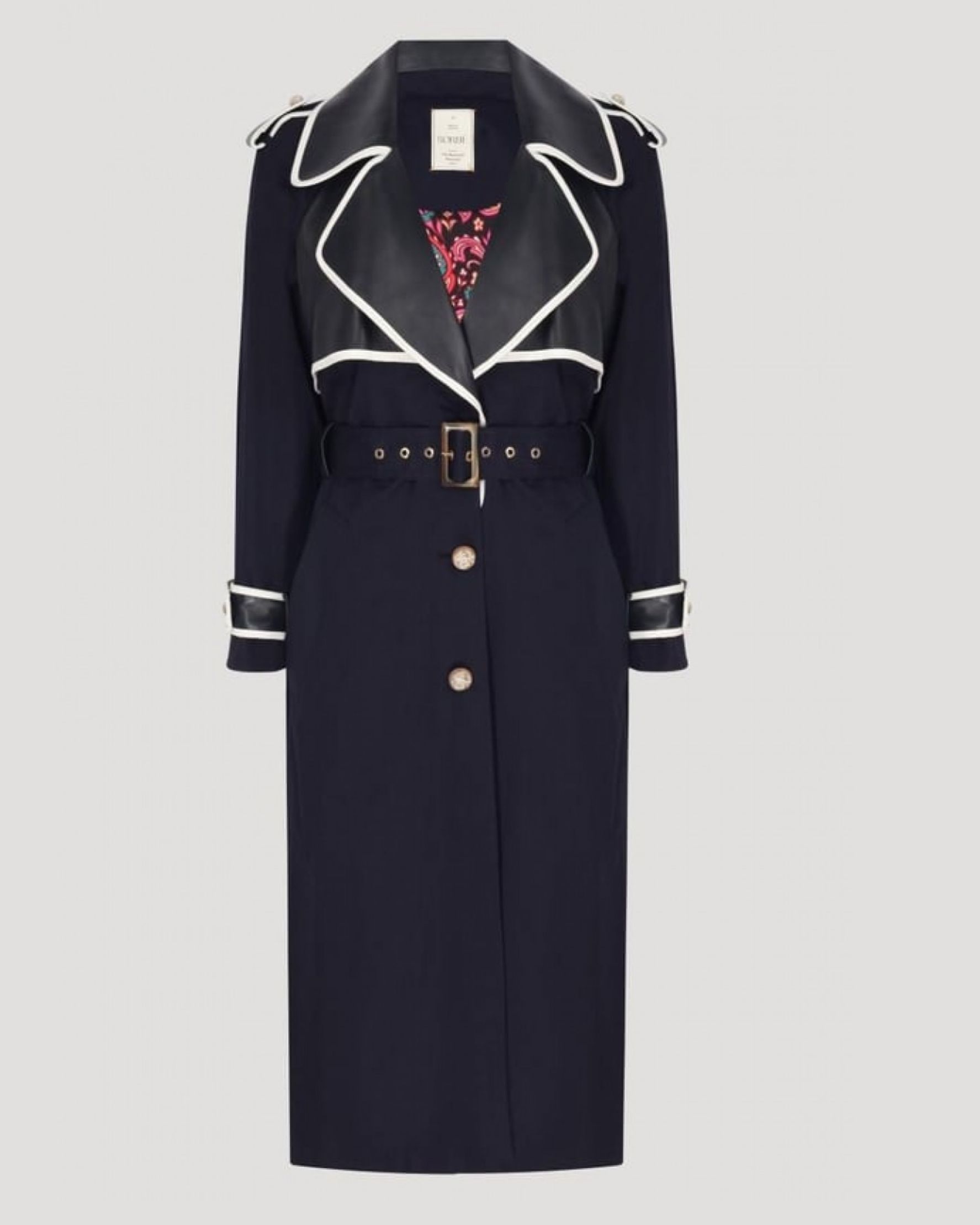 The Sunset Cascade Trench in Navy Blue