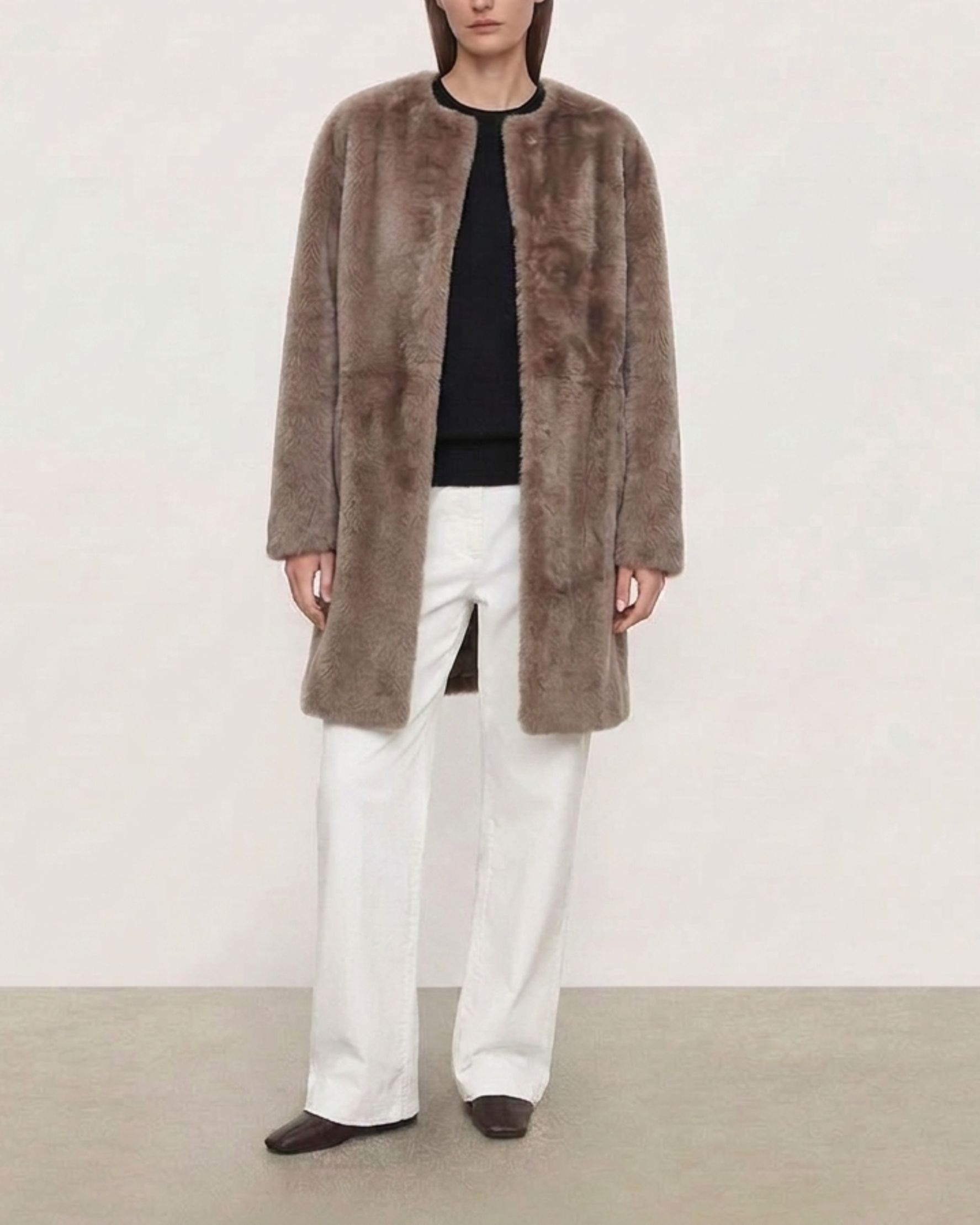 Liszt Shearling Coat Taupe