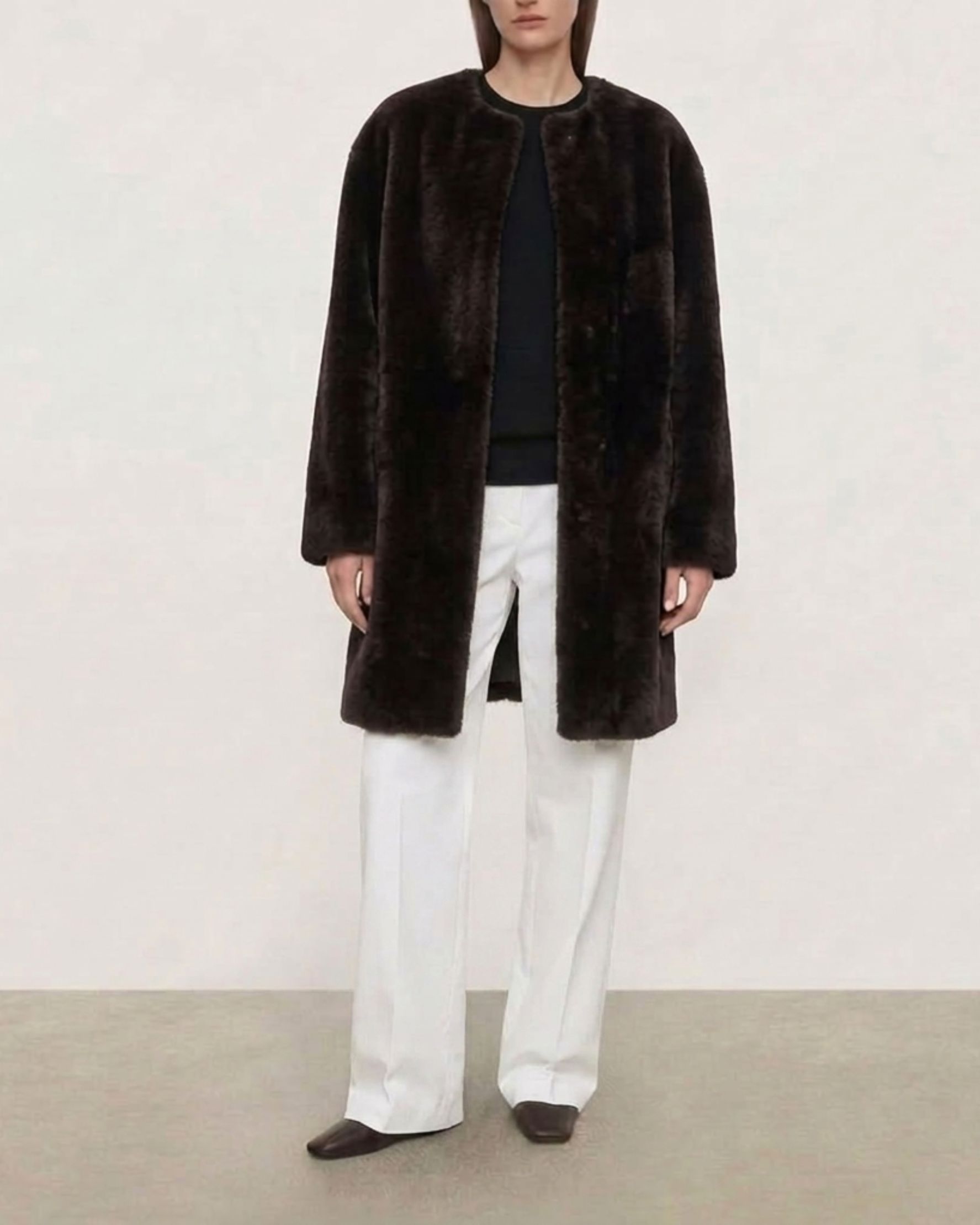 Liszt Shearling Coat Dark Brown