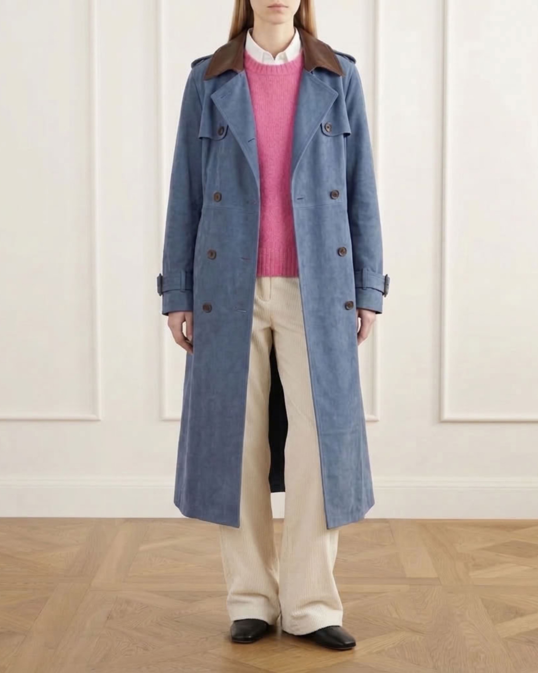 Barbara Suede Trench Coat