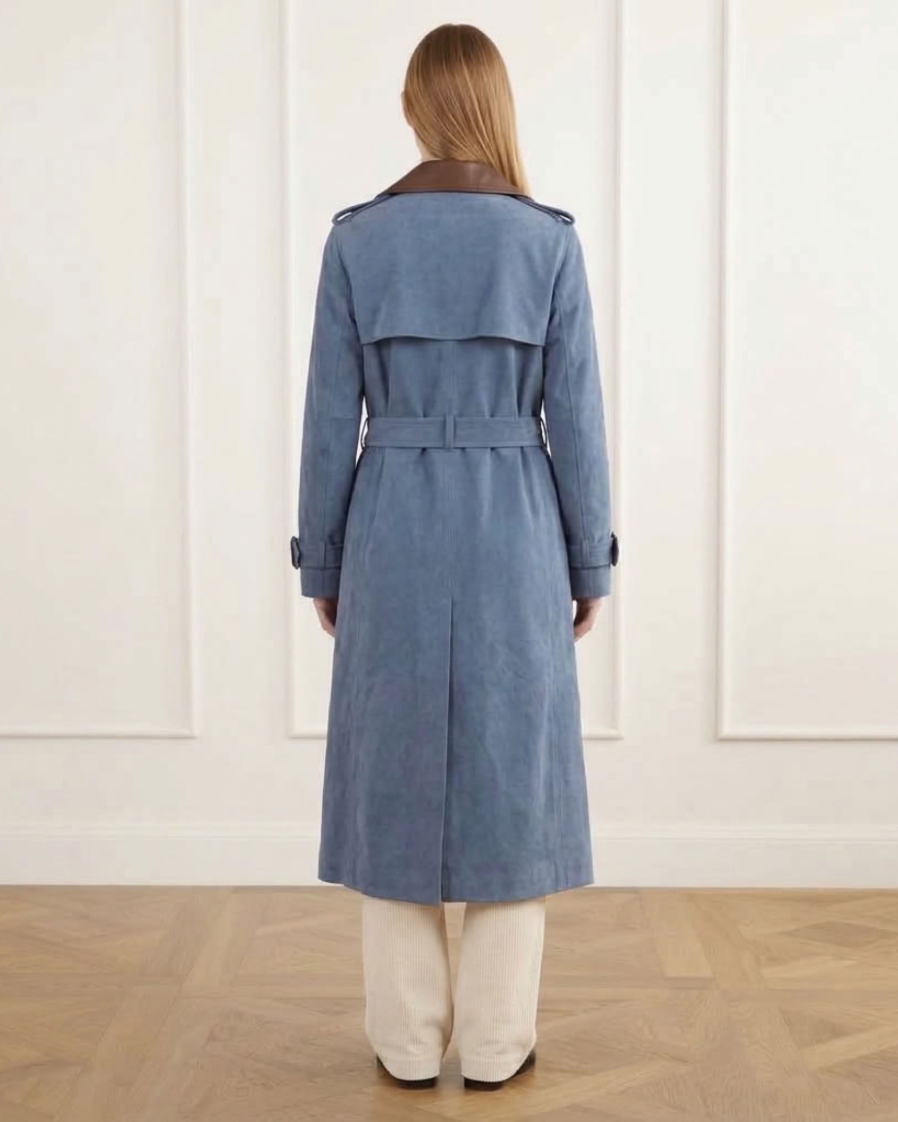Barbara Suede Trench Coat - alternate view