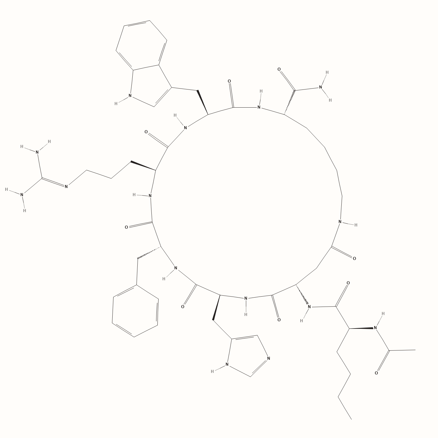 Melanotan II molecular structure, a melanocortin research peptide