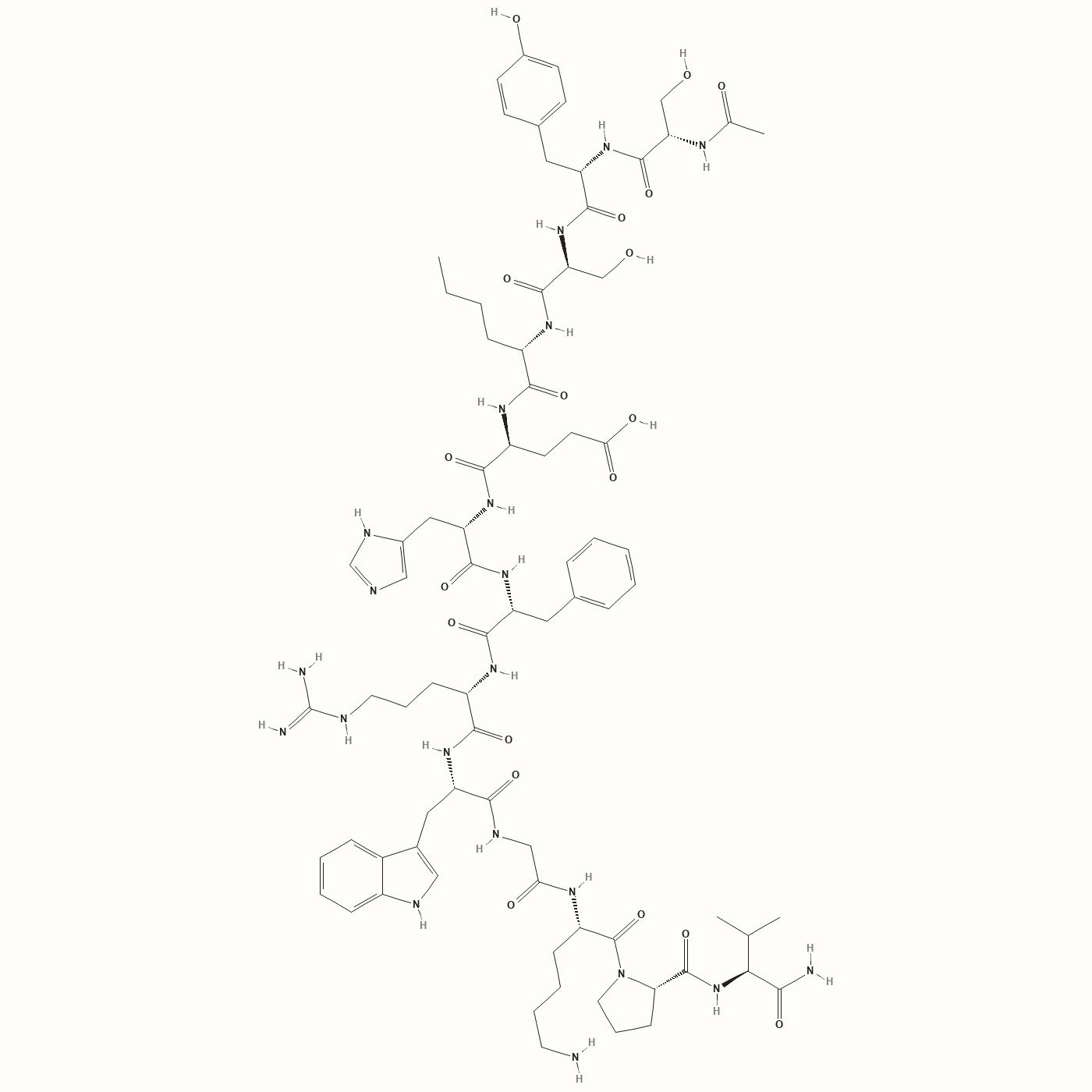 Melanotan I (afamelanotide) molecular structure, a melanocortin research peptide