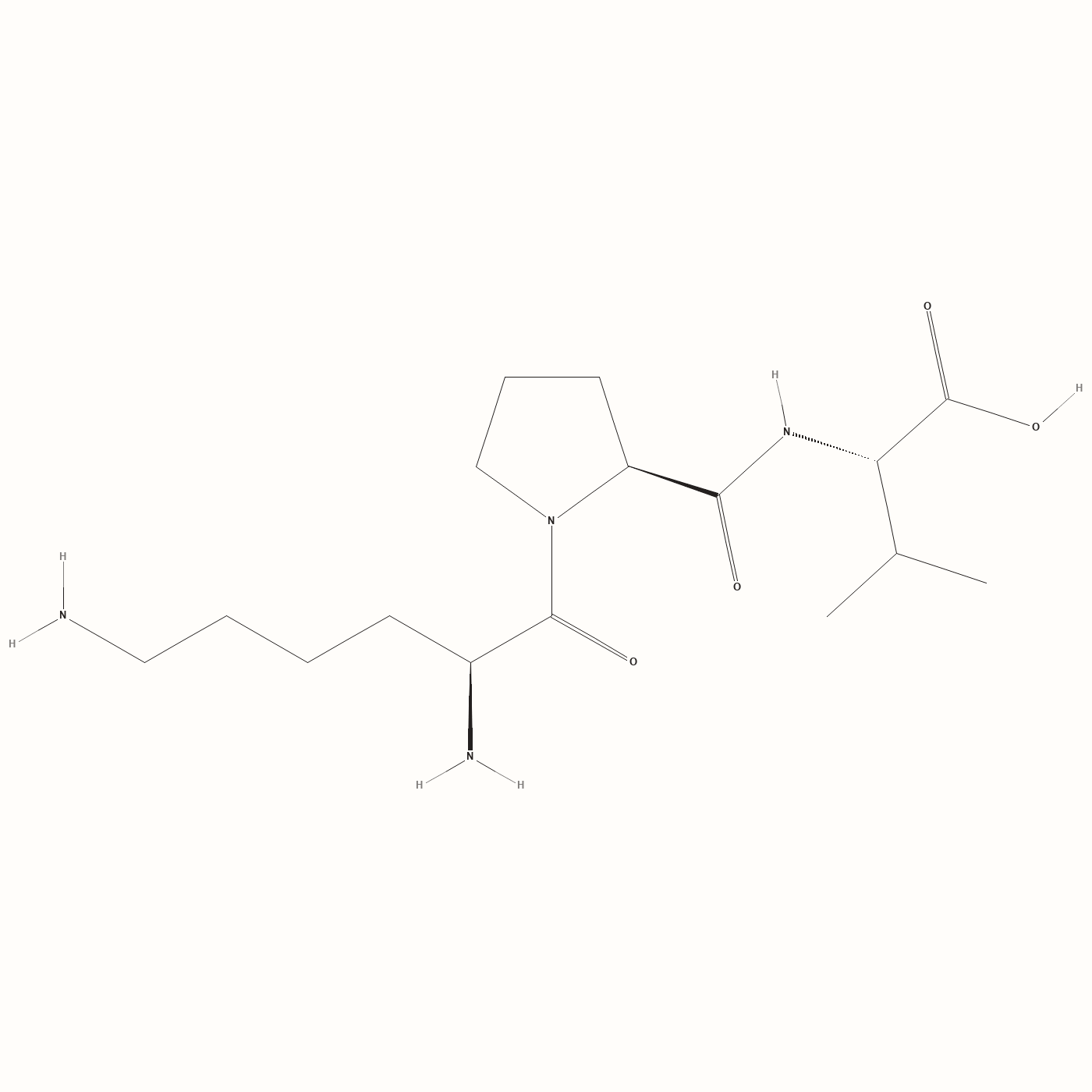 KPV molecular structure, an anti-inflammatory tripeptide research compound