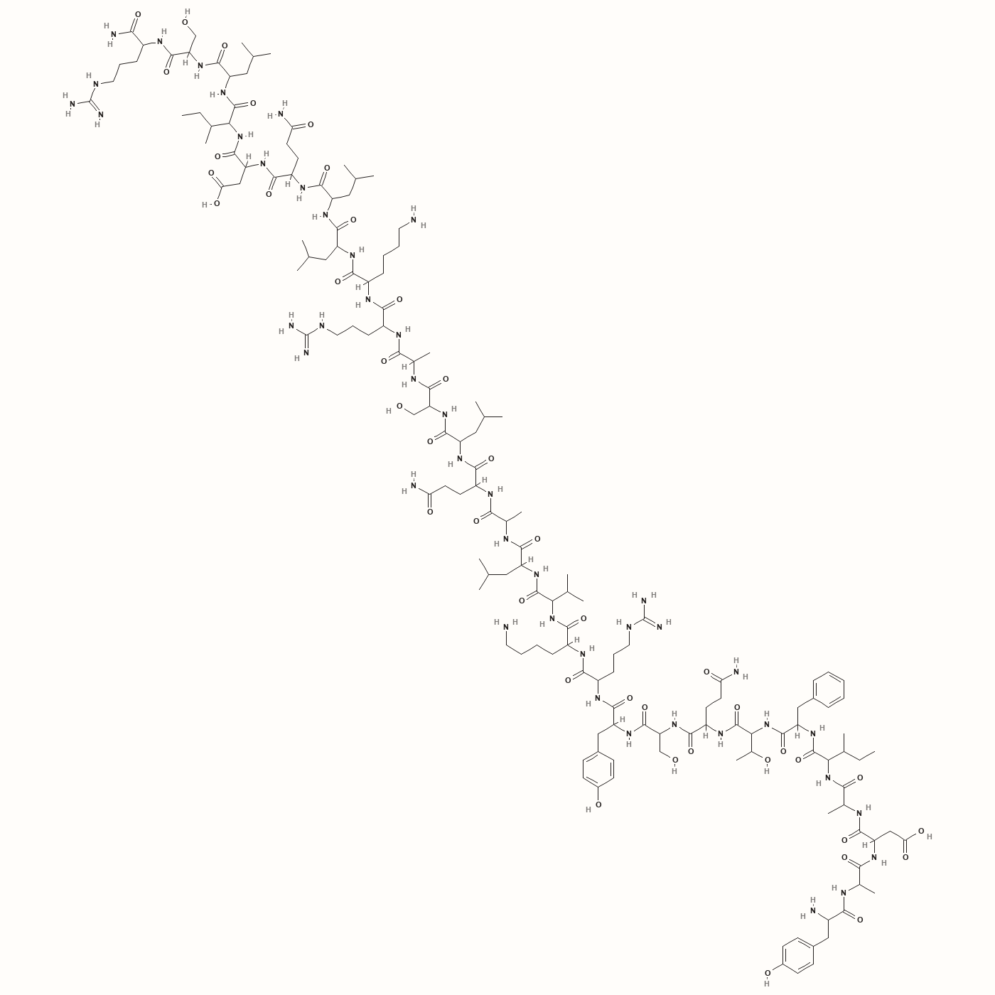 CJC-1295 (no DAC, Mod GRF 1-29) molecular structure, a GHRH analog peptide