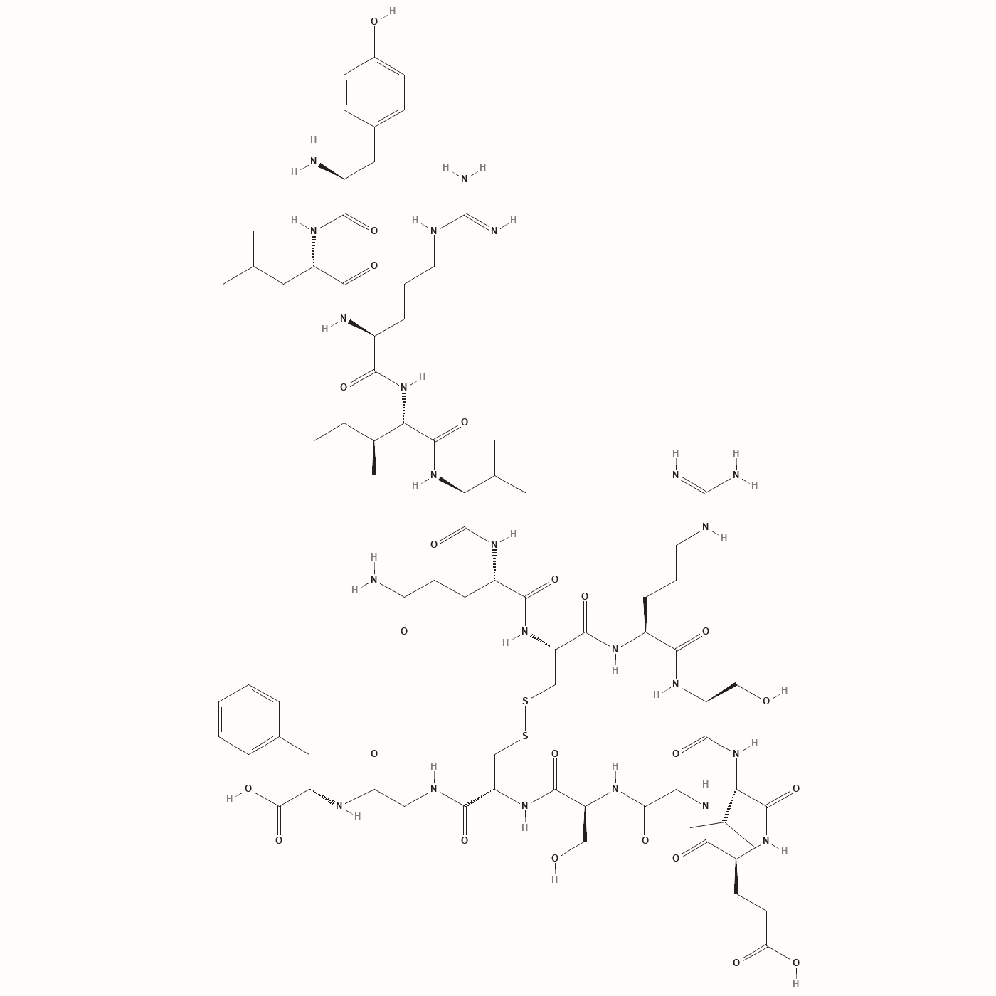AOD-9604 molecular structure, a modified growth hormone fragment peptide