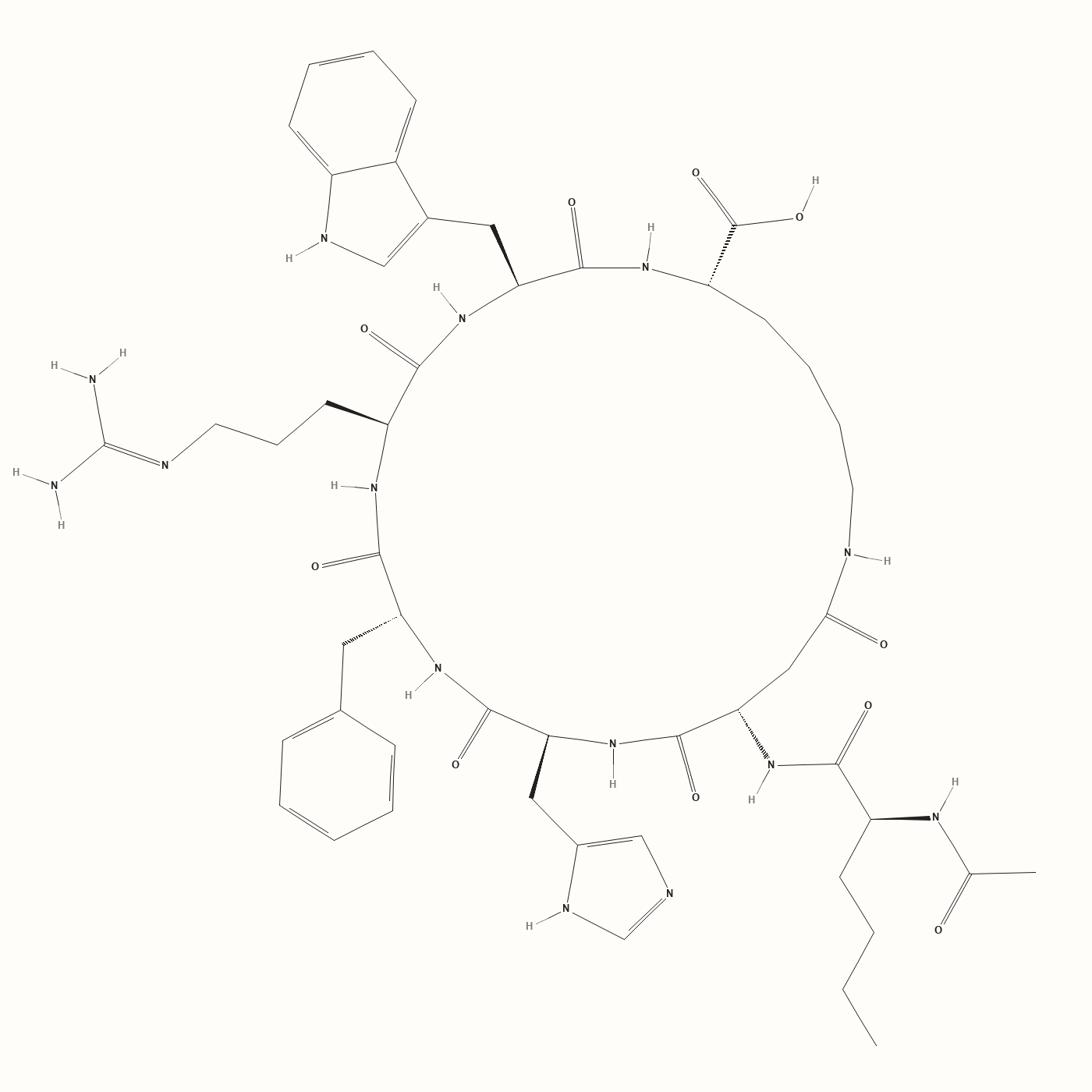 PT-141 (bremelanotide) molecular structure, a melanocortin research peptide