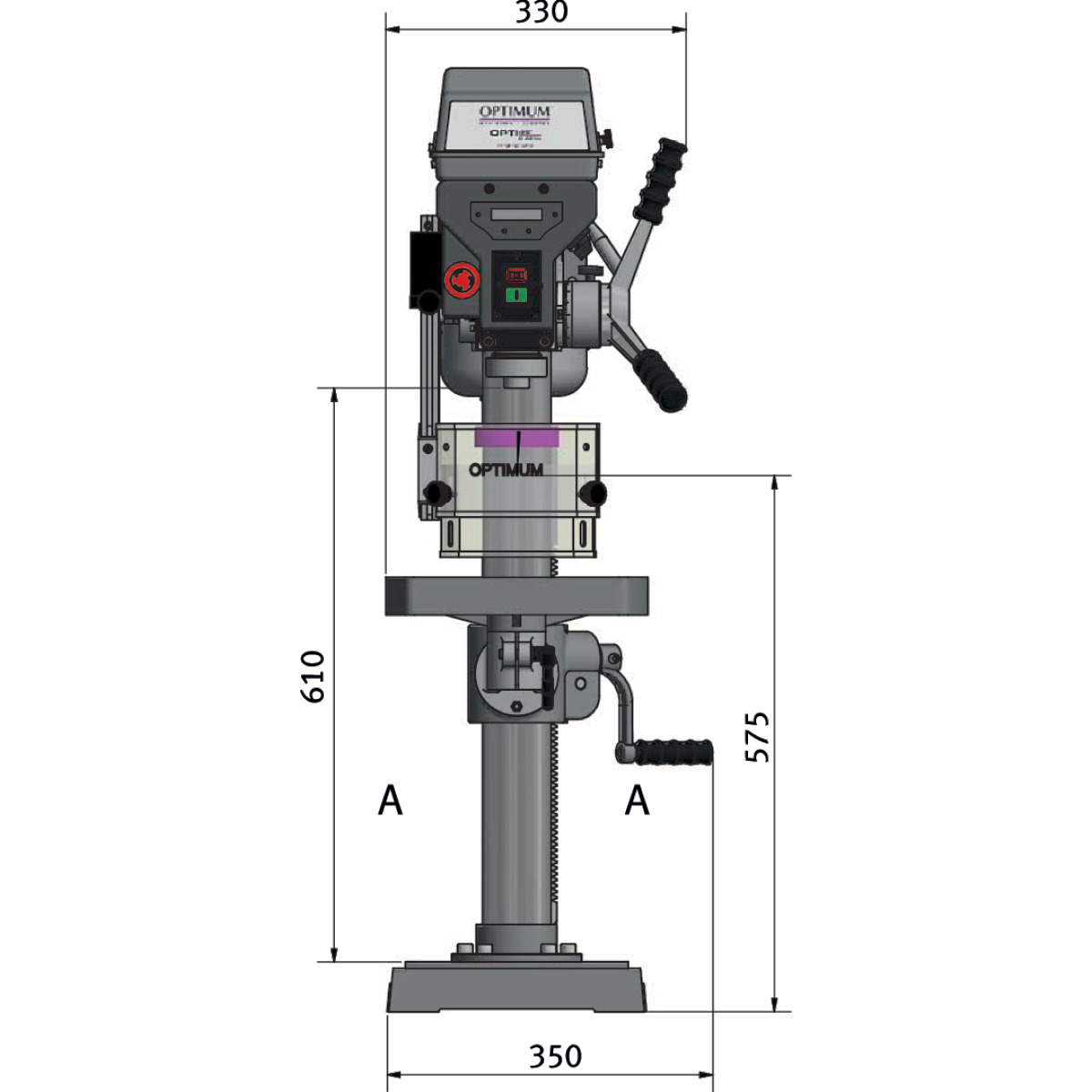 Optimum OPTIdrill D 23Pro (400 V) set especial bench drill - vista 6