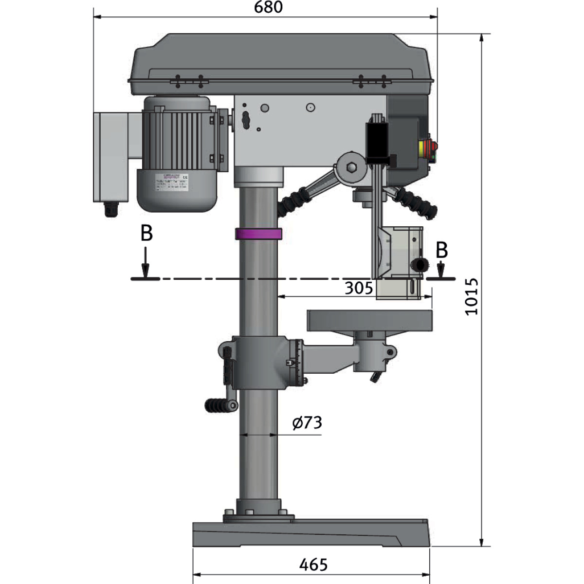 Optimum OPTIdrill D 23Pro (400 V) set especial bench drill - vista 7