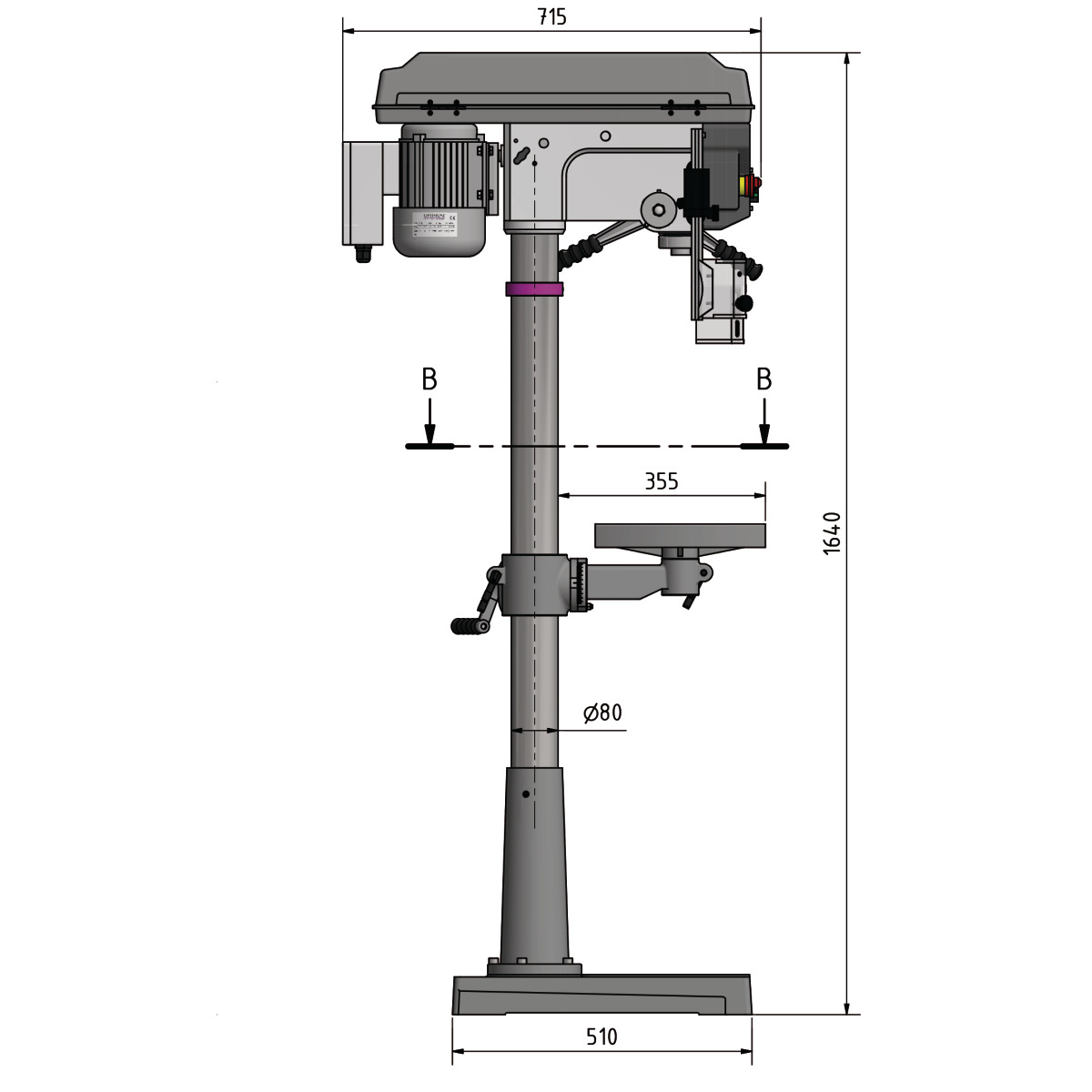 Taladro de columna Optimum OPTIdrill D 26Pro - vista 7