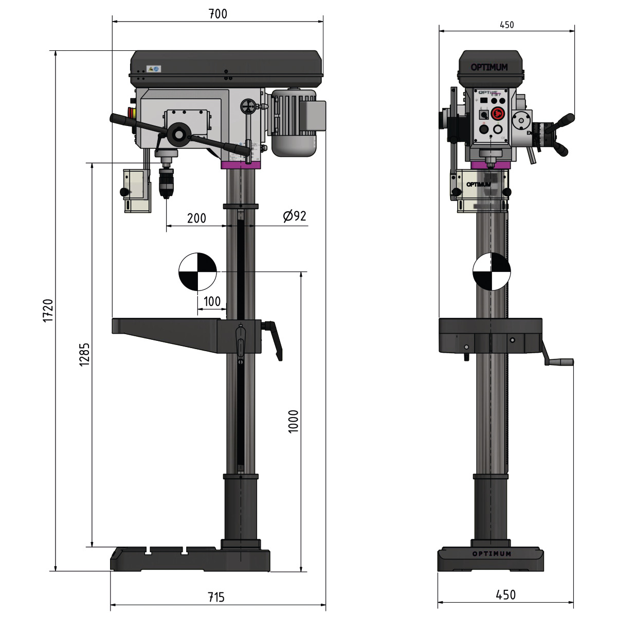 Taladro de columna Optimum OPTIdrill DH 28 - vista 6