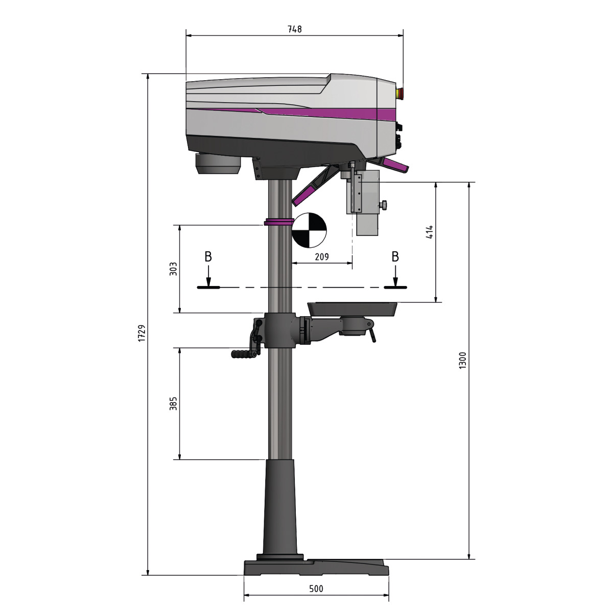 Taladro de columna Optimum OPTIdrill DP 26 - vista 8