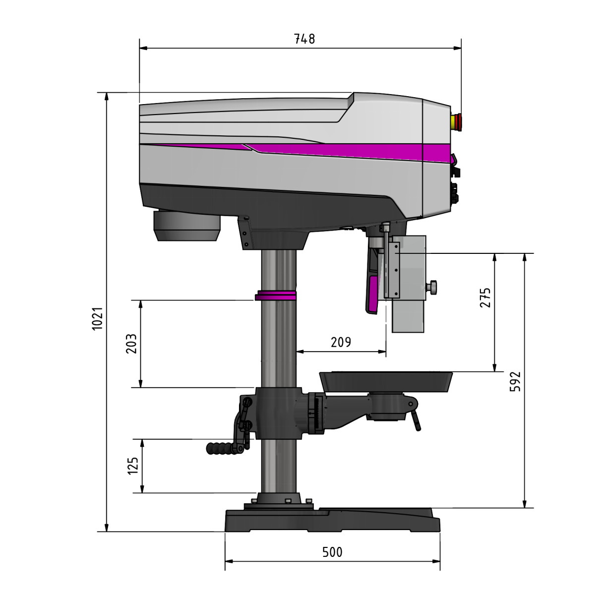 Taladro de columna Optimum OPTIdrill DP 26-T con transmisión por correa - vista 7