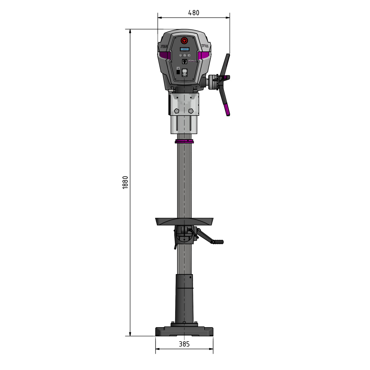 Taladro de columna Optimum OPTIdrill DP 33 - vista 6