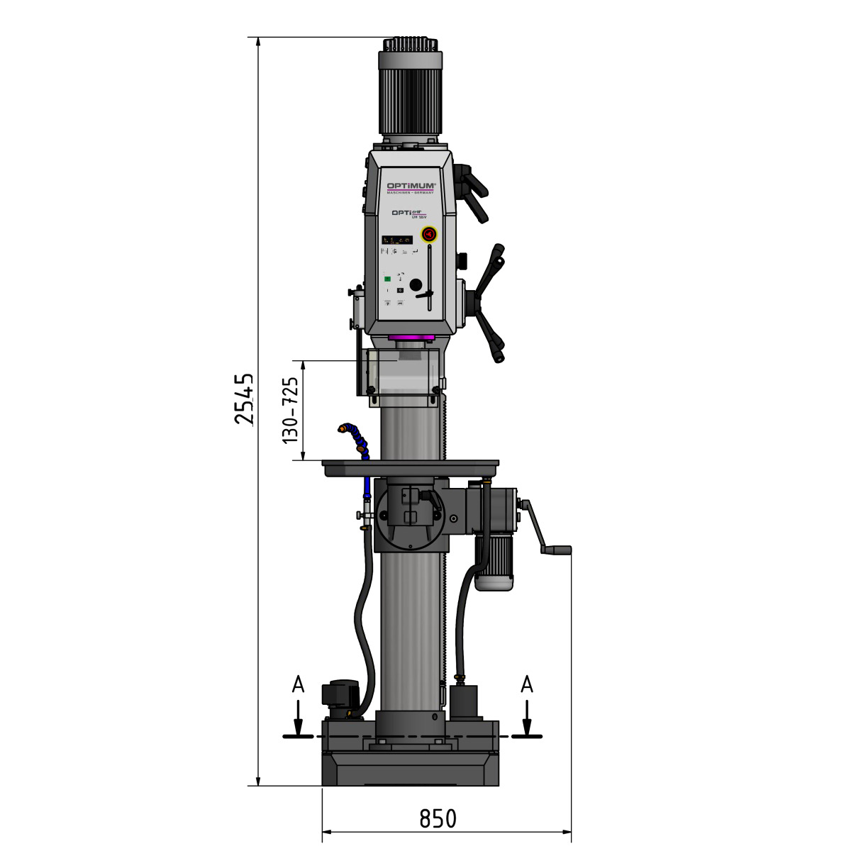 Taladro de engranajes Optimum OPTIdrill DH 55 - vista 4