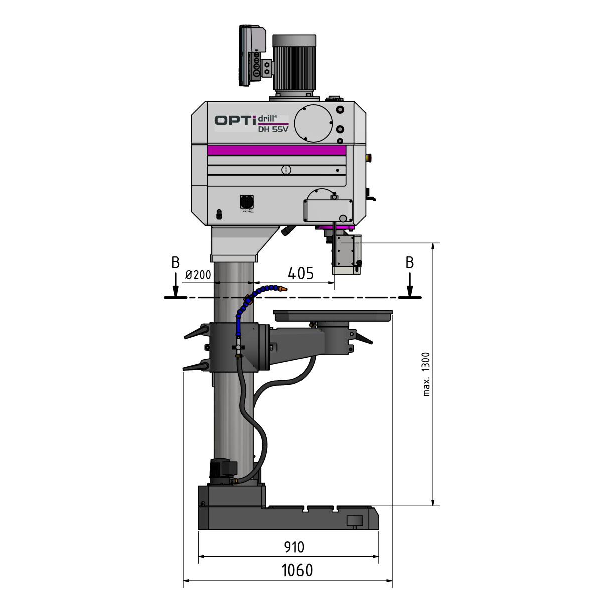 Taladro de engranajes Optimum OPTIdrill DH 55 - vista 5