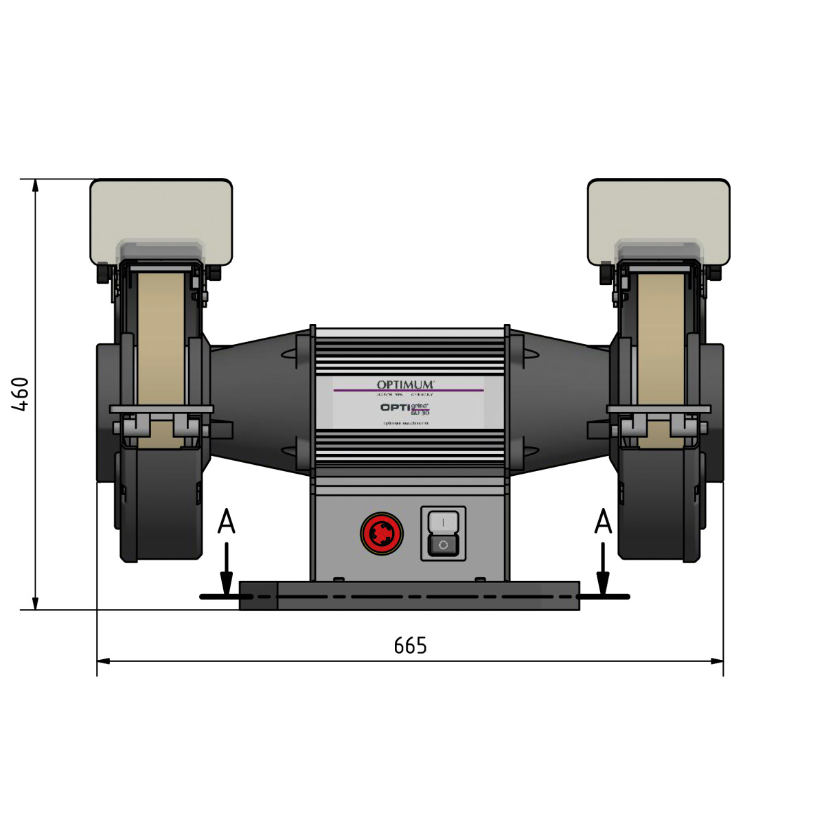 Esmeril de banco Optimum OPTIgrind GU 30 - vista 3