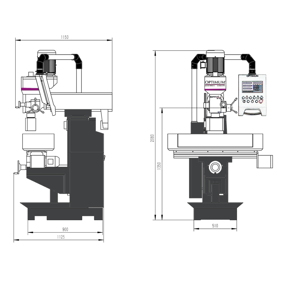 Optimum OPTImill MT 50 — Fresadora-Mandrinadora Universal de Precisión con DPA 31 Plus - vista 6
