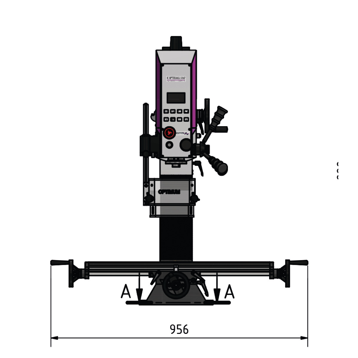 Optimum OPTImill MH 2DV — Fresadora-Taladradora con Avance Automático - vista 4