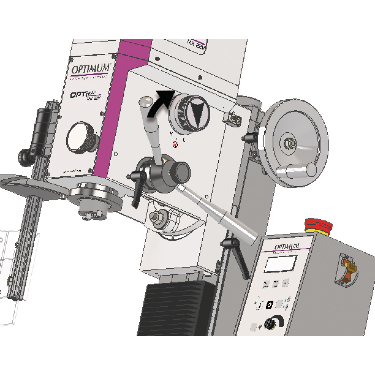 Fresadora taladradora Optimum OPTImill MH 22V - vista 3