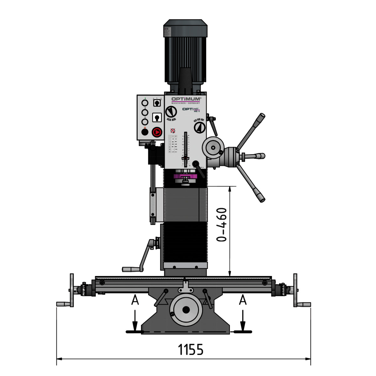 Taladro fresador de precisión Optimum OPTImill MB 4 - vista 6