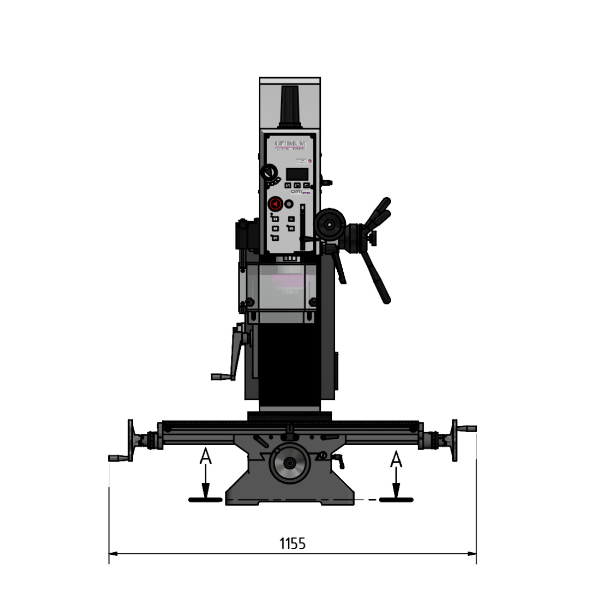Optimum OPTImill MB 4SV — Fresadora-Taladradora Universal con Servomotor - vista 4