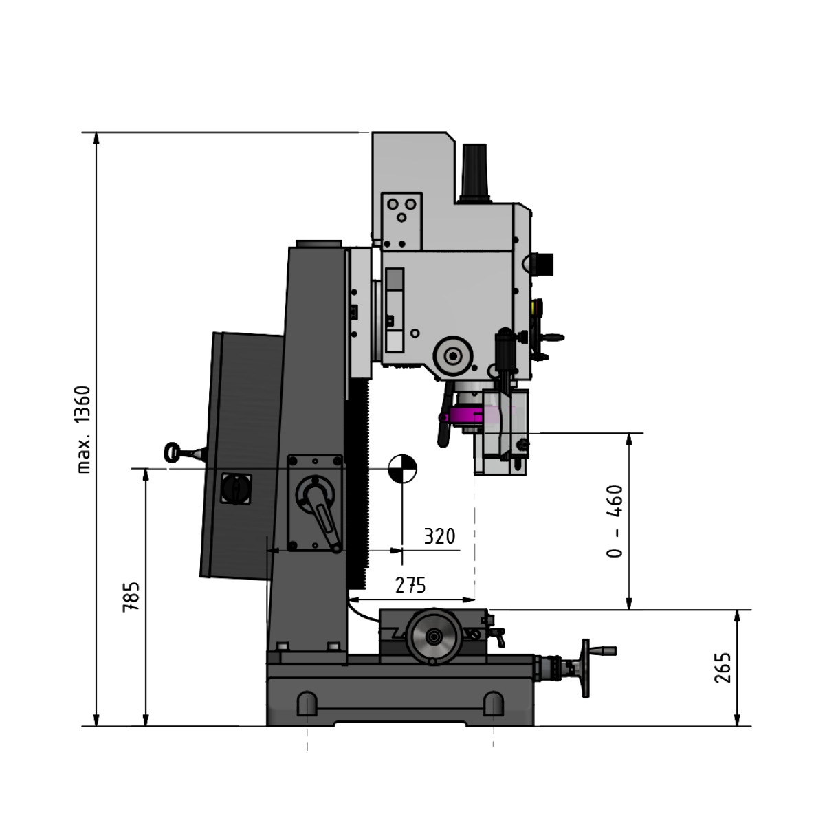 Optimum OPTImill MB 4SV — Fresadora-Taladradora Universal con Servomotor - vista 5