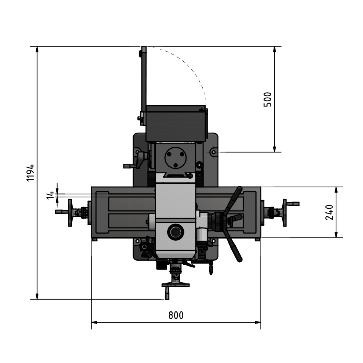 Fresadora taladradora Optimum OPTImill MB 4SVD - vista 6
