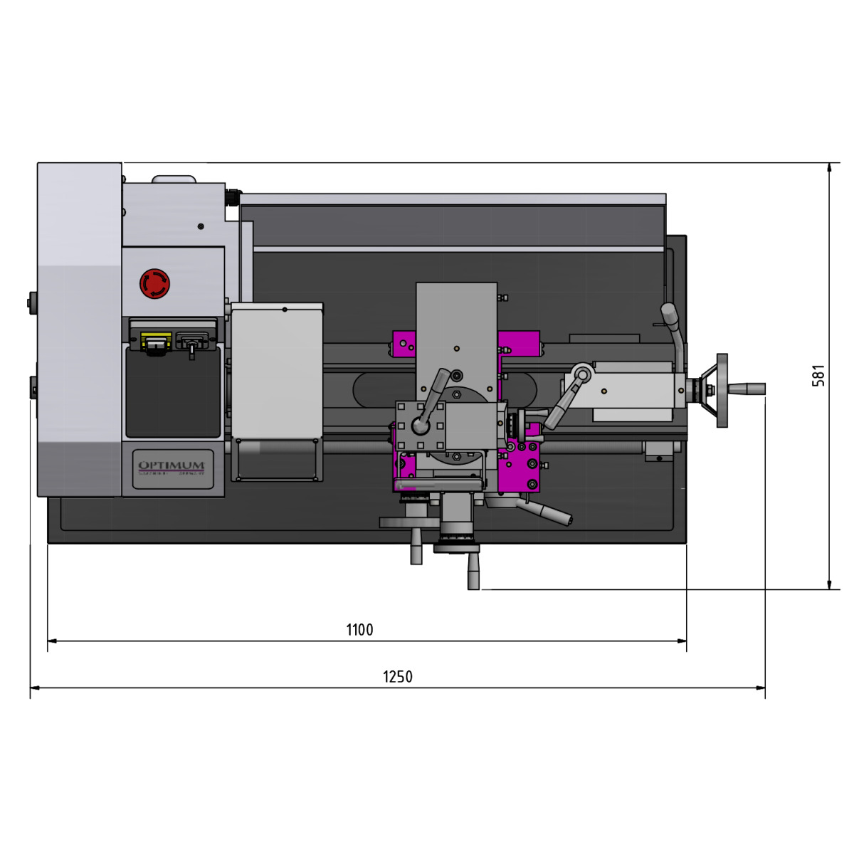 Torno para metal Optimum OPTIturn TU 2406 / TU 2406V - vista 6
