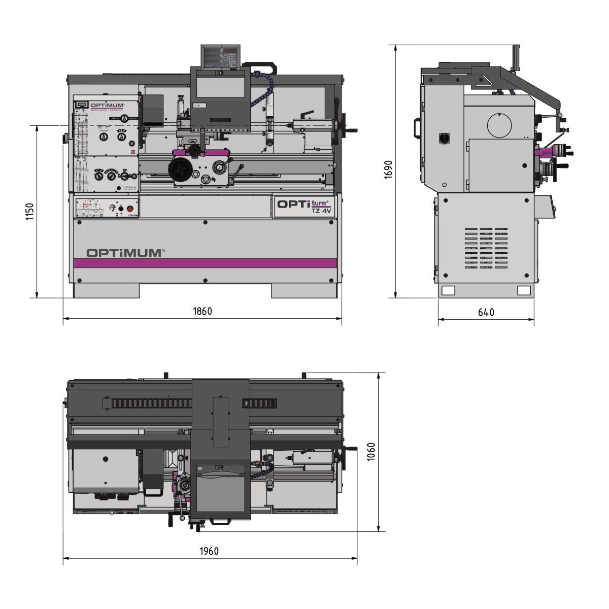 Torno de precision y centro de torneado Optimum OPTIturn TZ 4V - vista 6