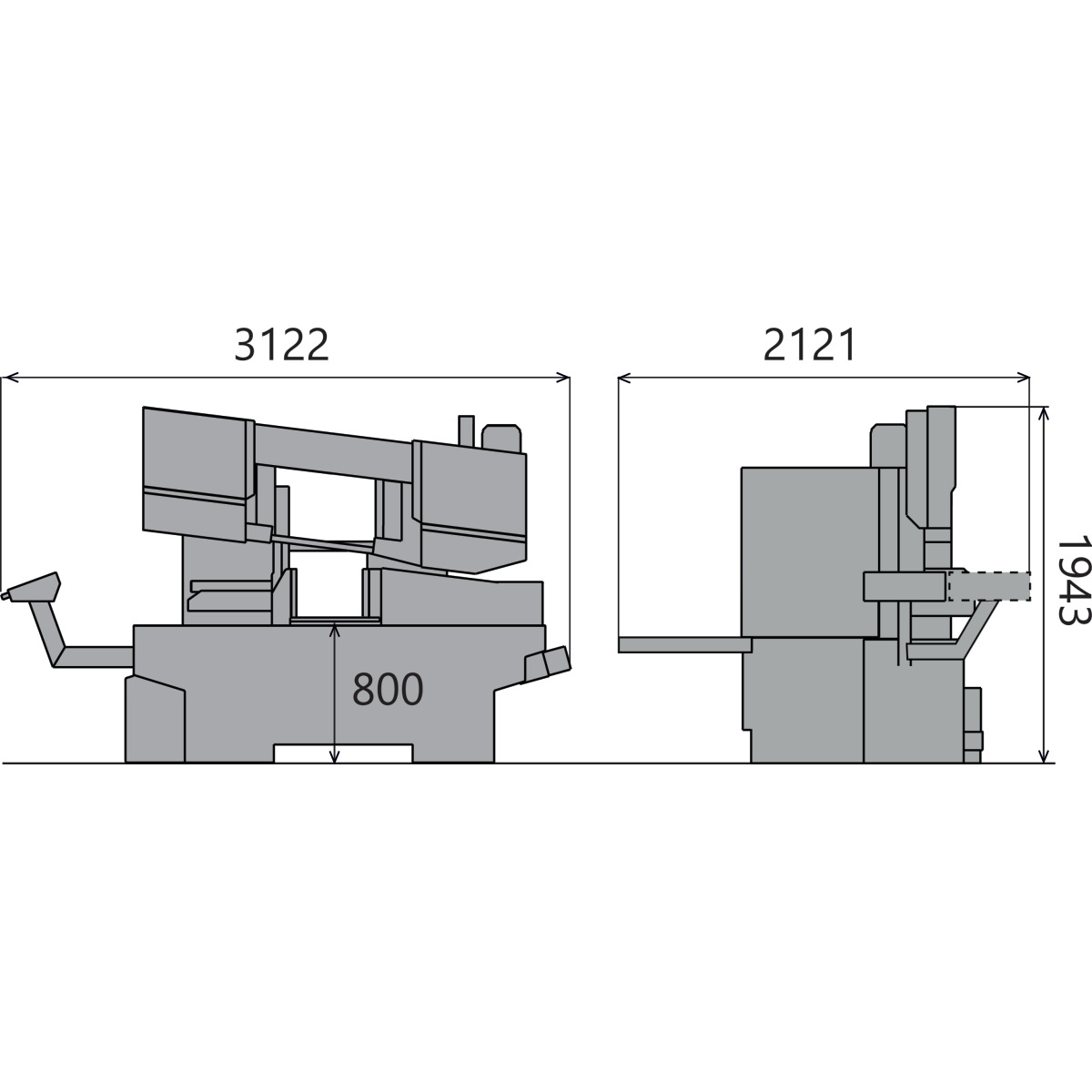Sierra de cinta horizontal para metal Metallkraft HMBS 340 CNC PP CALIBER - vista 2