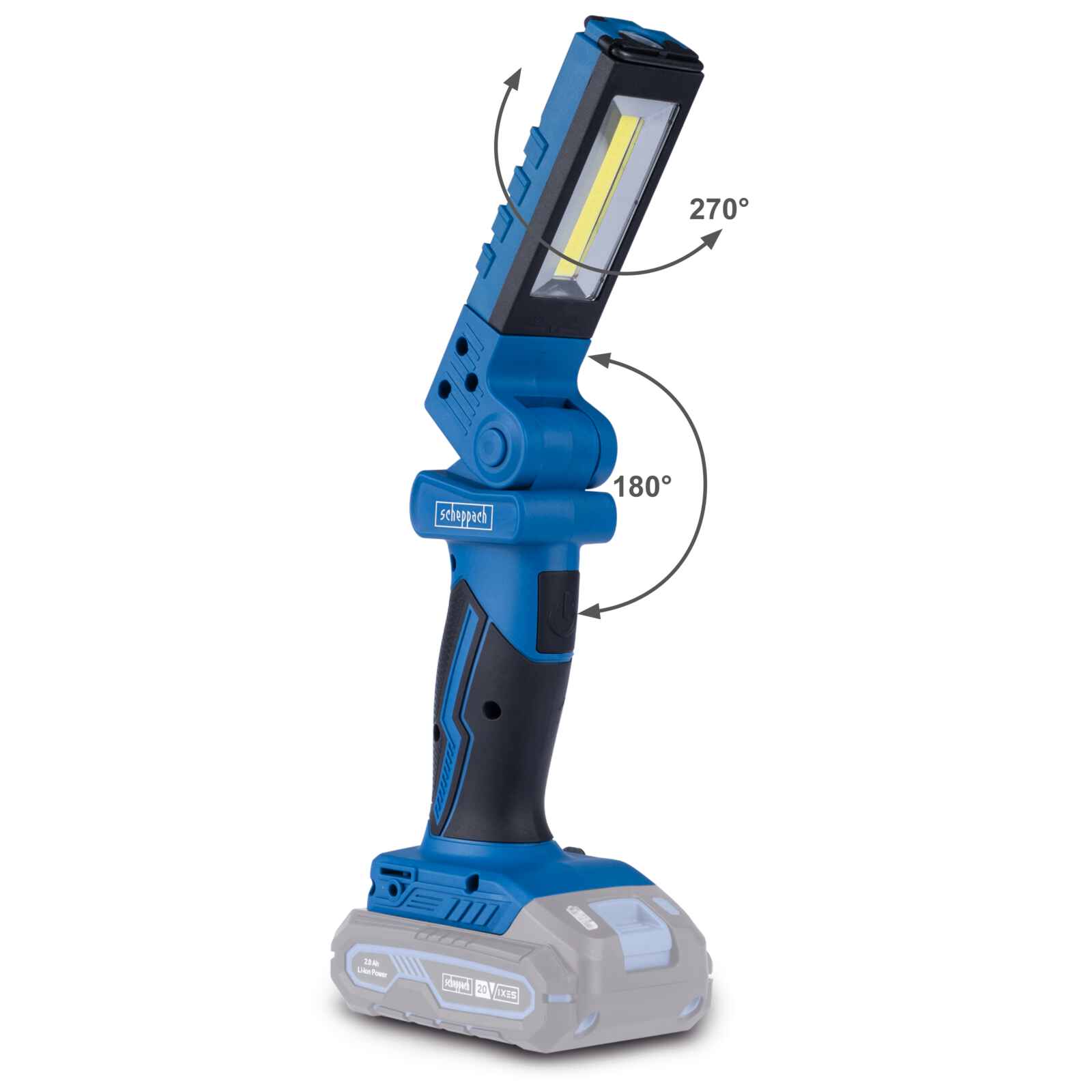 Linterna Led 20V | 300Lm | Ajustable | Doble Función | - Scheppach — vista trasera