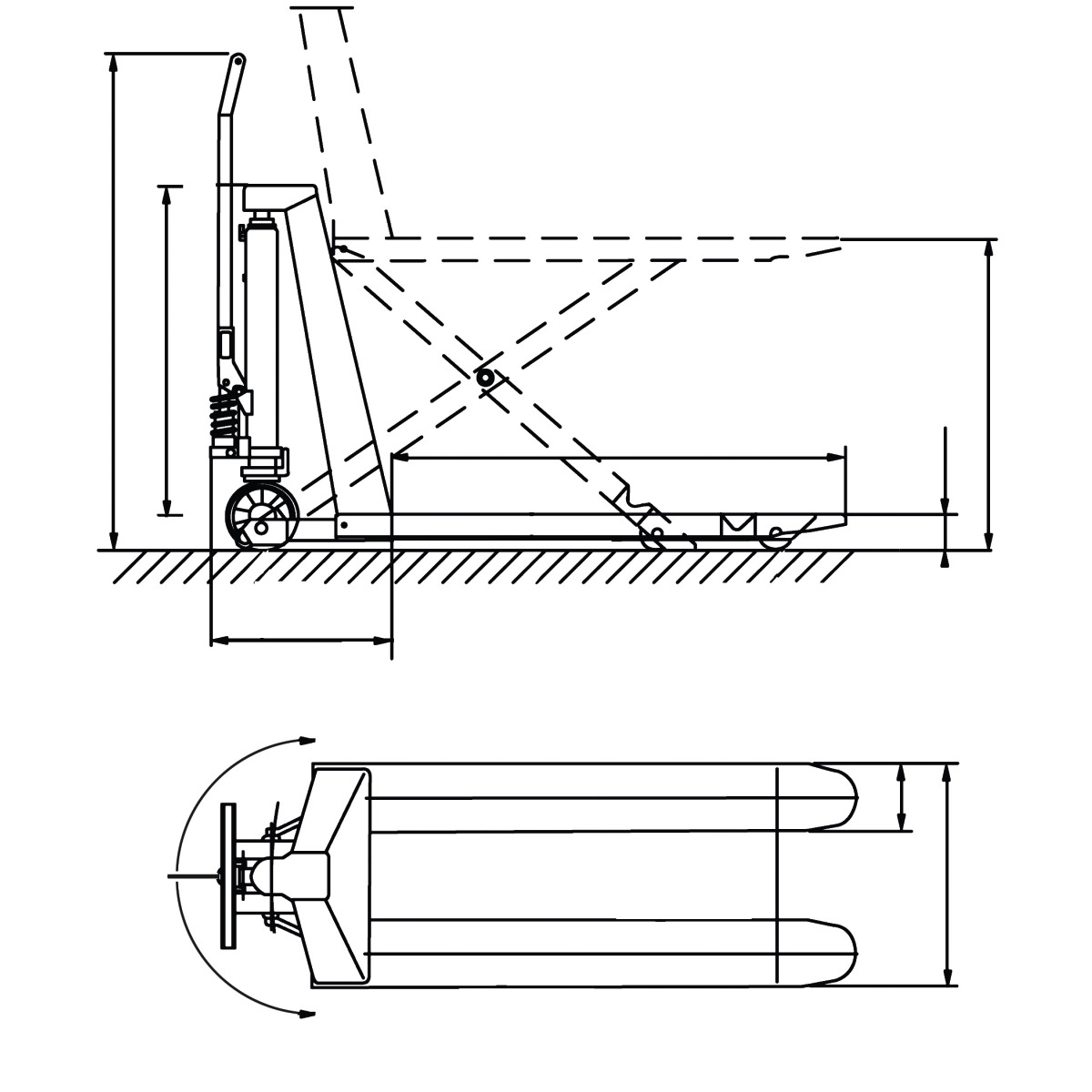 Unicraft PHH 1003 E scissor pallet truck - vista 7