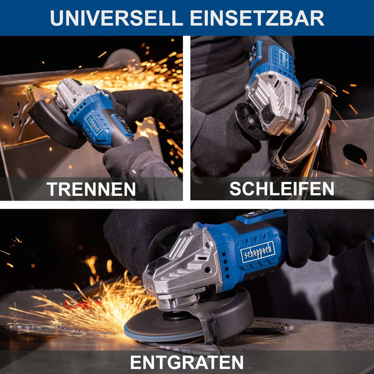 Esmeril Angular Inalámbrico 5" Brushless 20V Scheppach - Batería y Cargador Incluidos — vista 15