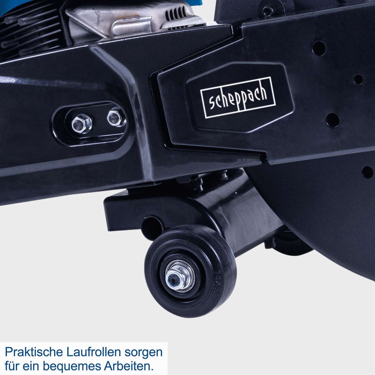 Cortadora de Hormigón a Gasolina PTS400 Scheppach - 3,95HP | Disco Diamantado 350mm | Profundidad de Corte 120mm | Motor 2 Tiempos | Incluye Filtro de Aire de Repuesto — primer plano